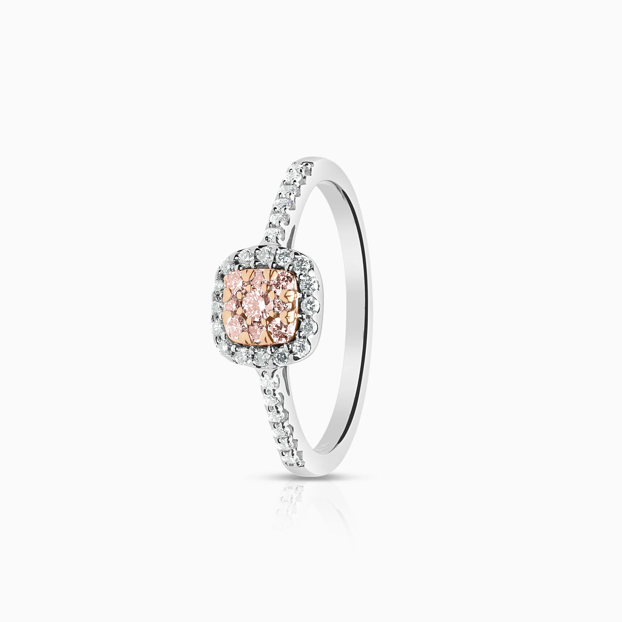 Halo diamond ring 0.39ct 18K white gold