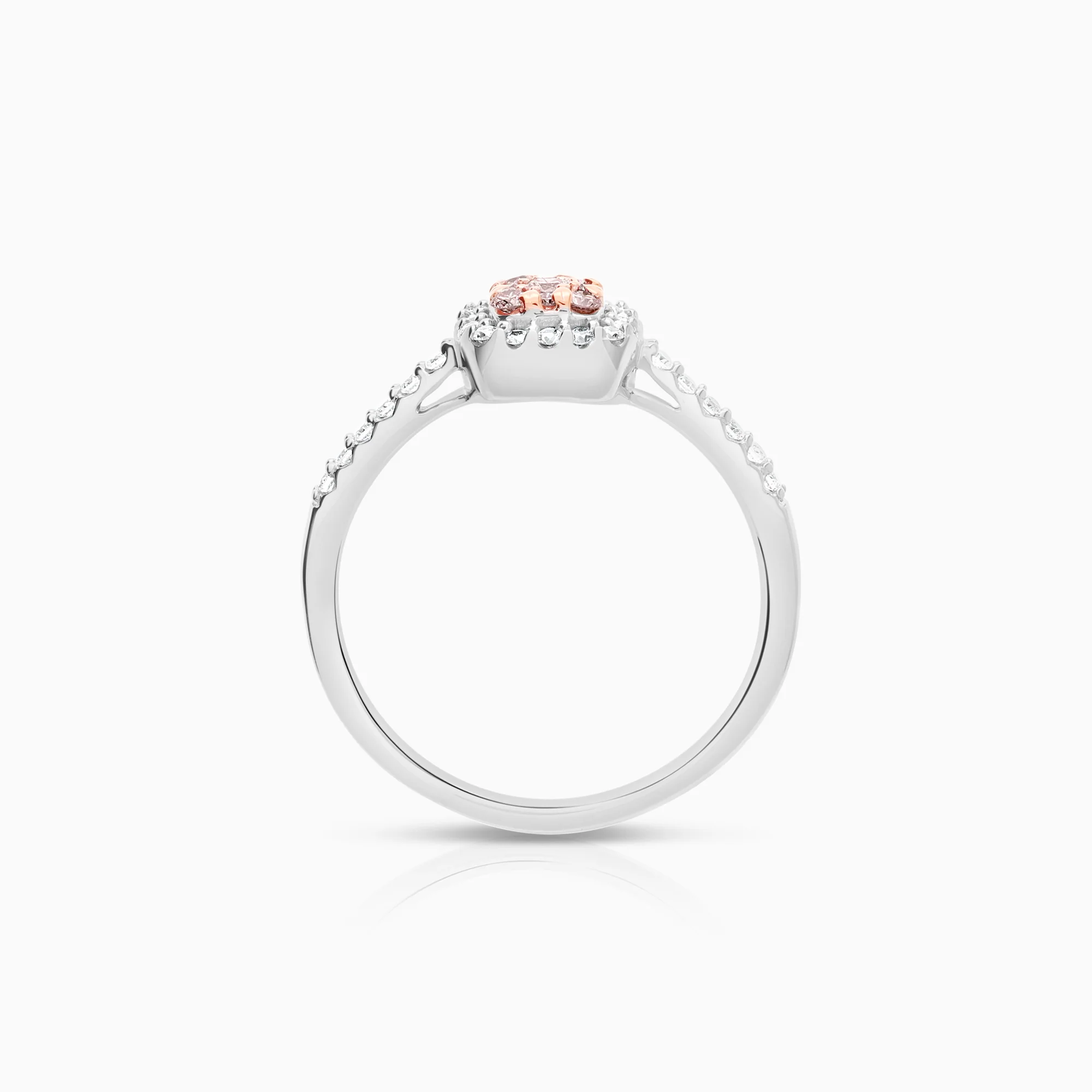 Halo diamond ring 0.39ct 18K white gold - Image 2