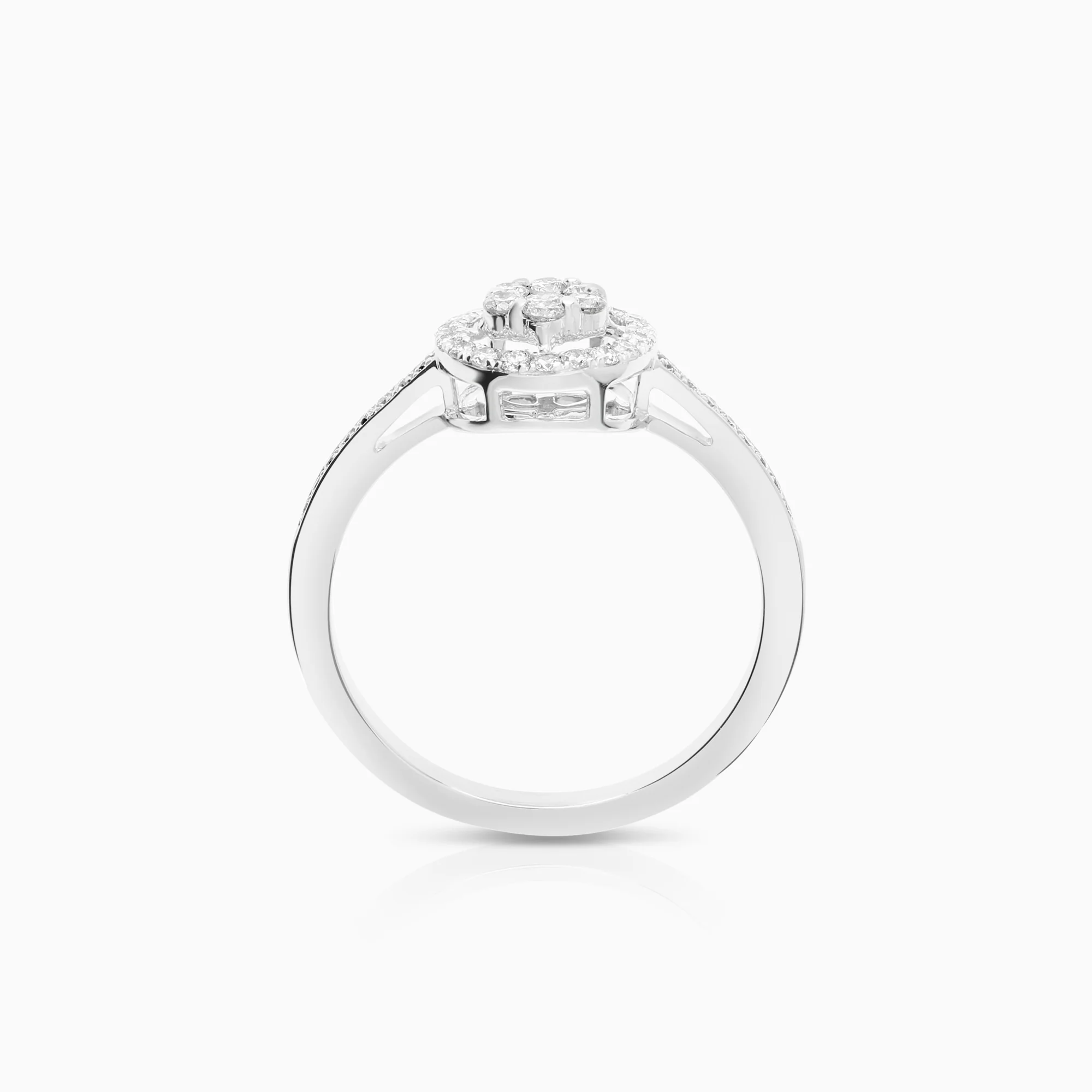Halo diamond ring 0.44ct 14K white gold - Image 2