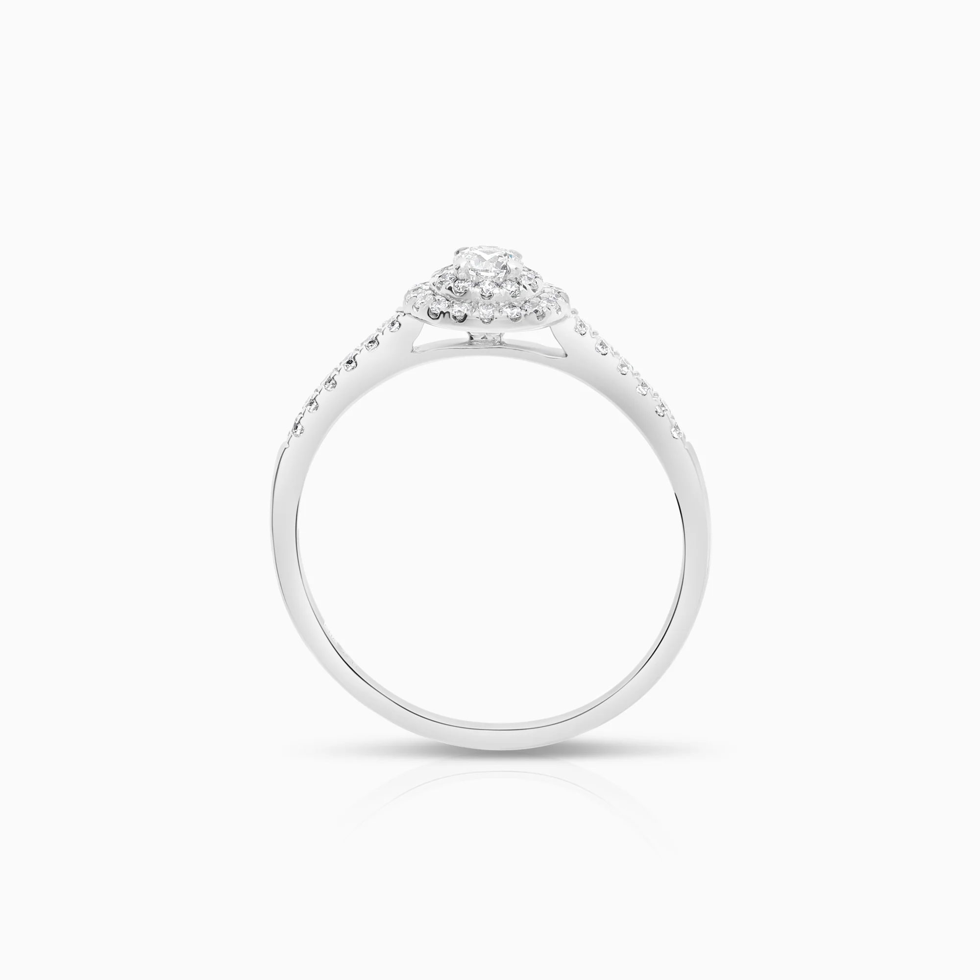 Halo diamond ring 0.48ct 18K white gold - Image 2