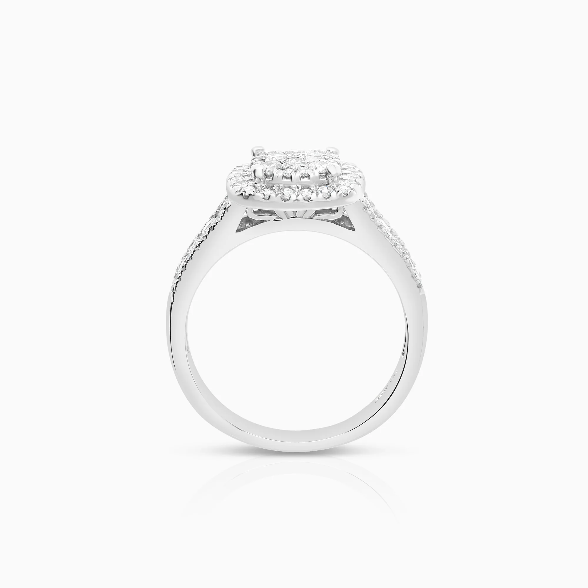Halo diamond ring 0.68ct 18K white gold - Image 2