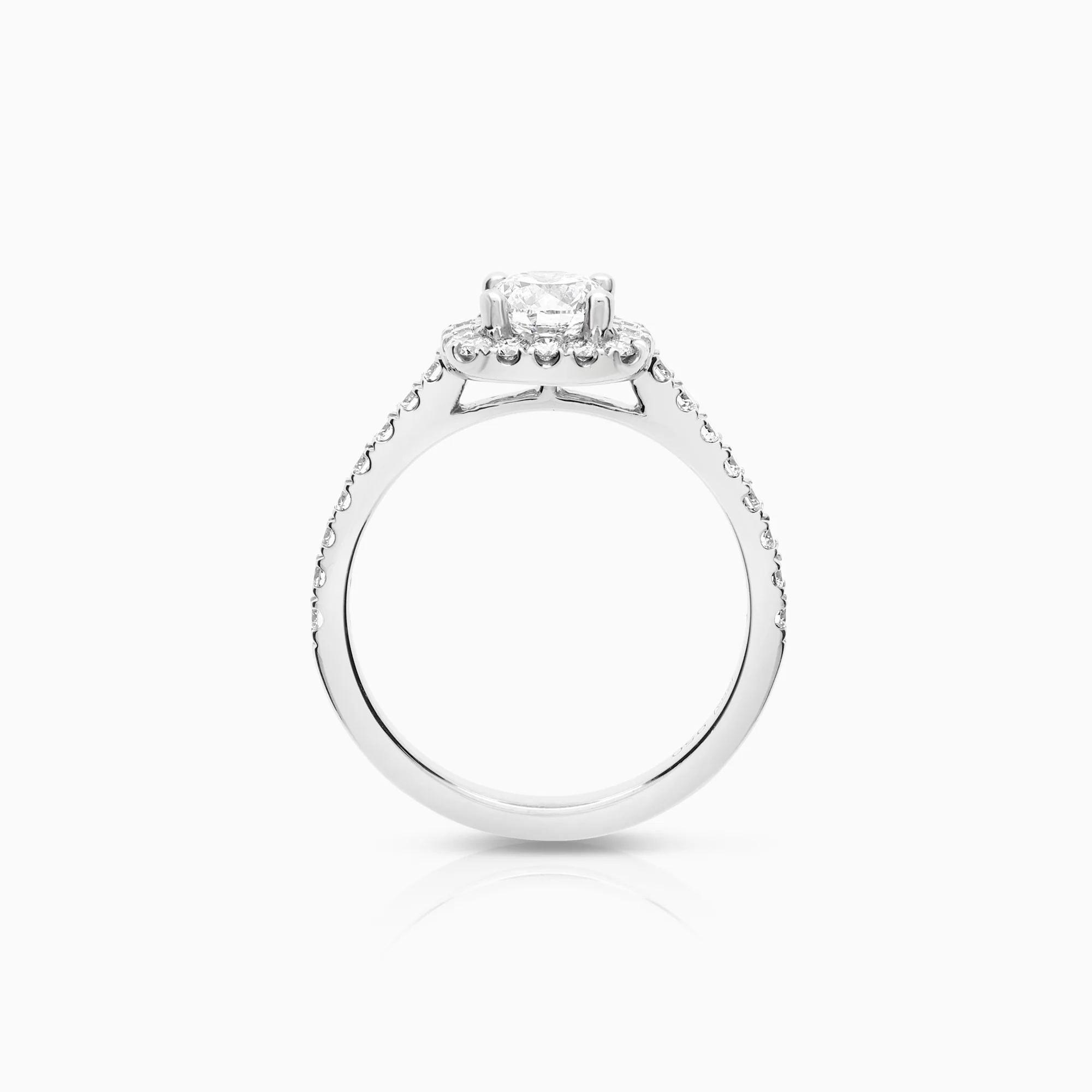 Halo diamond ring 0.84ct platinum - Image 2