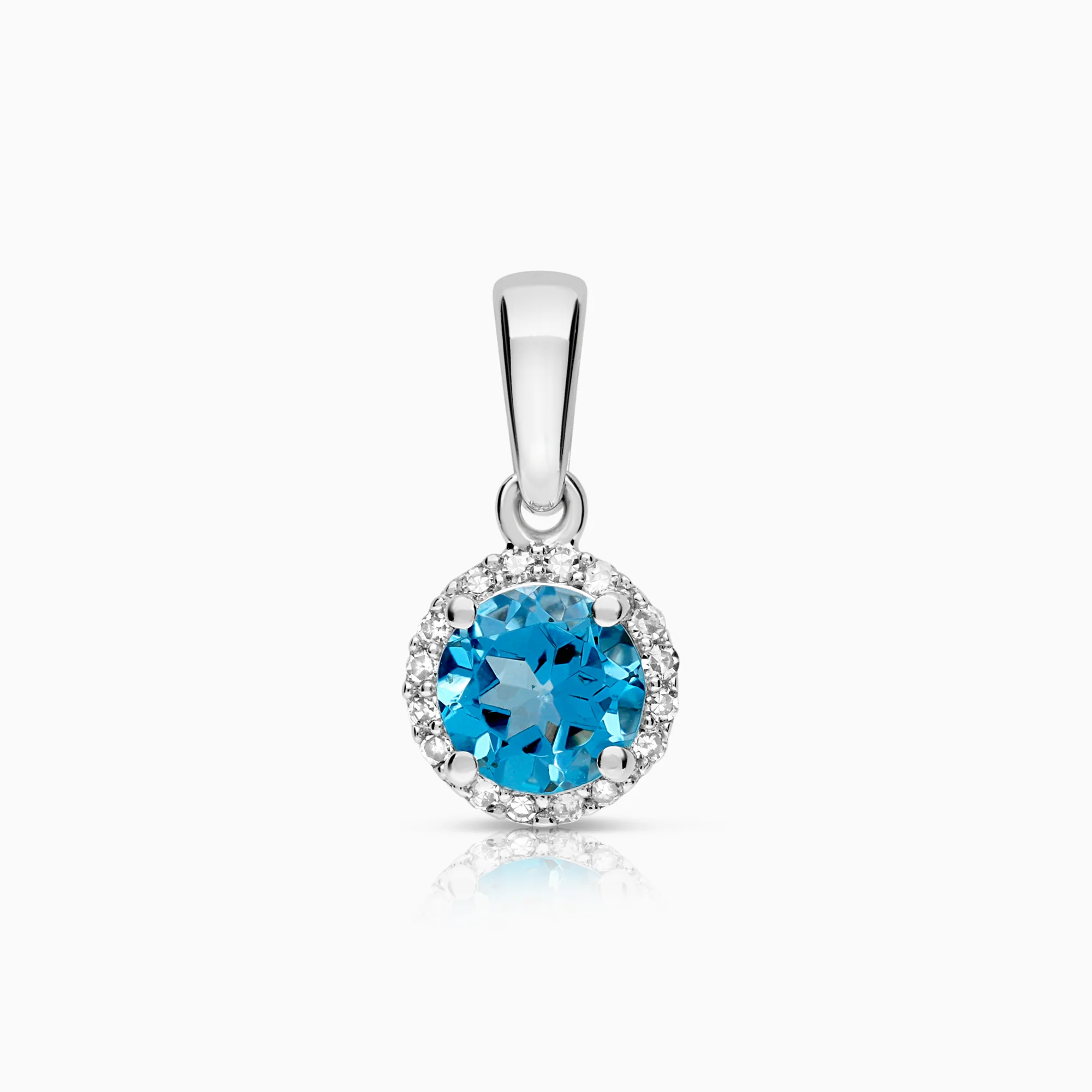 Halo pendant 0.04ct 18K white gold