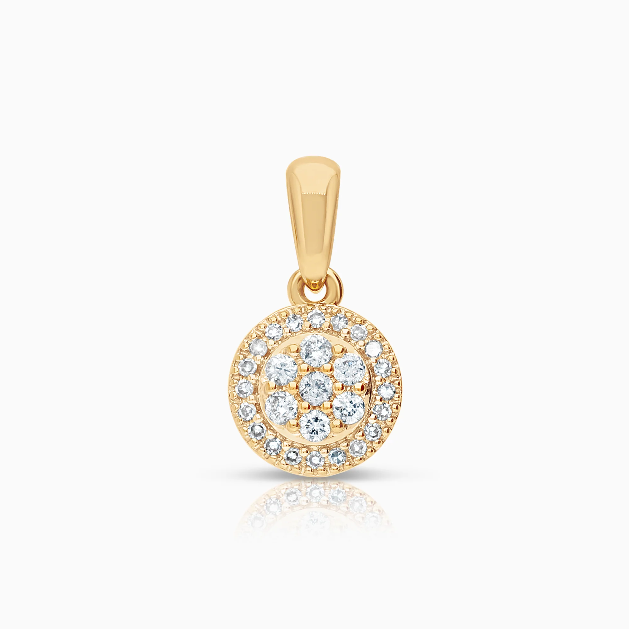 Halo pendant 0.13ct 18K gold