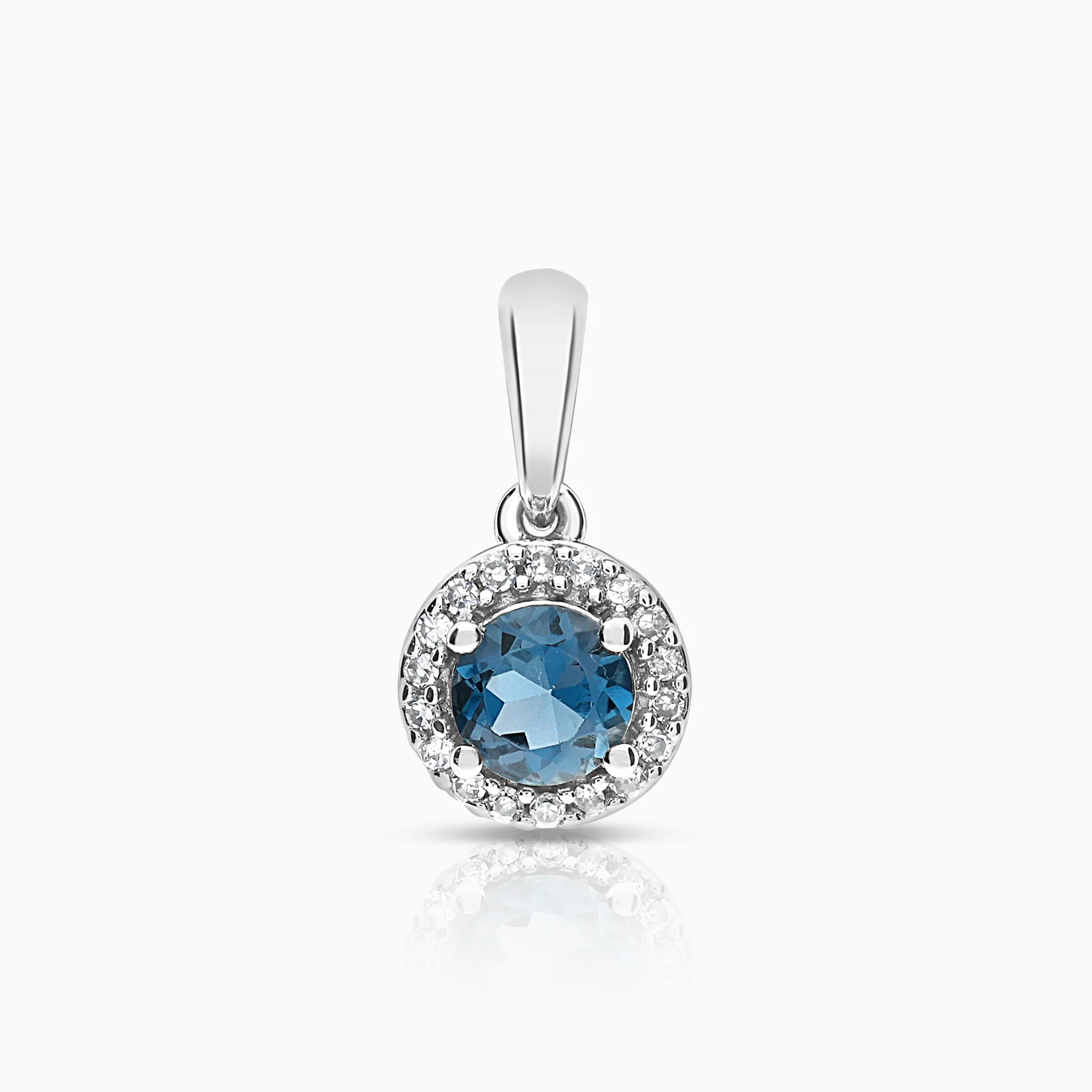 Halo pendant 0.05ct 18K white gold