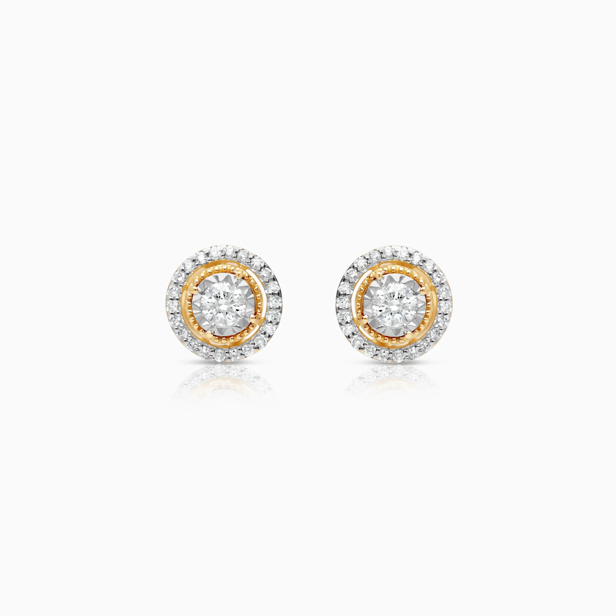Halo earrings 0.30 ct 18K gold