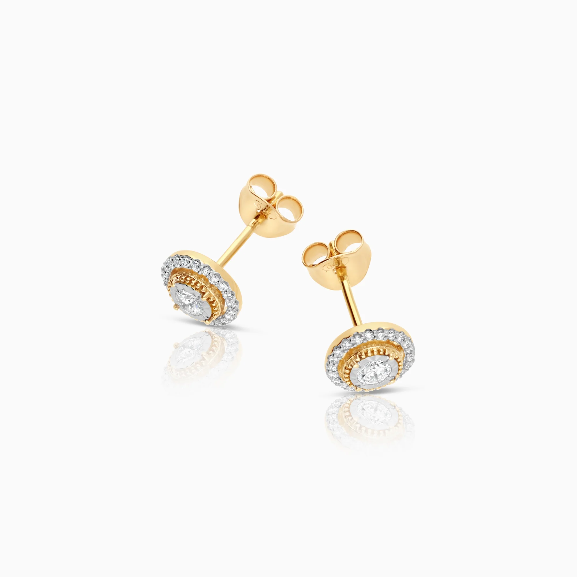 Halo earrings 0.30 ct 18K gold - Image 2