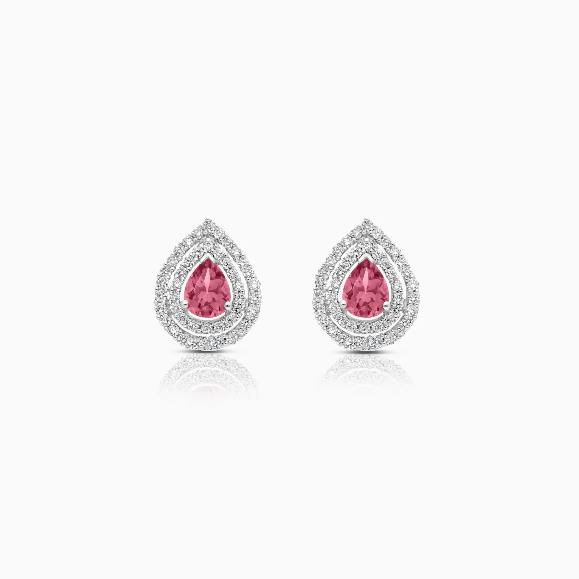 Halo earrings 0.44ct 18K gold
