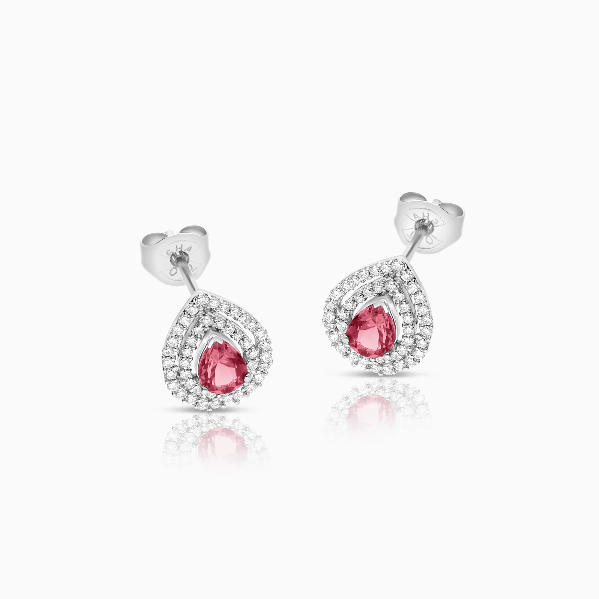 Halo earrings 0.44ct 18K gold - Image 2