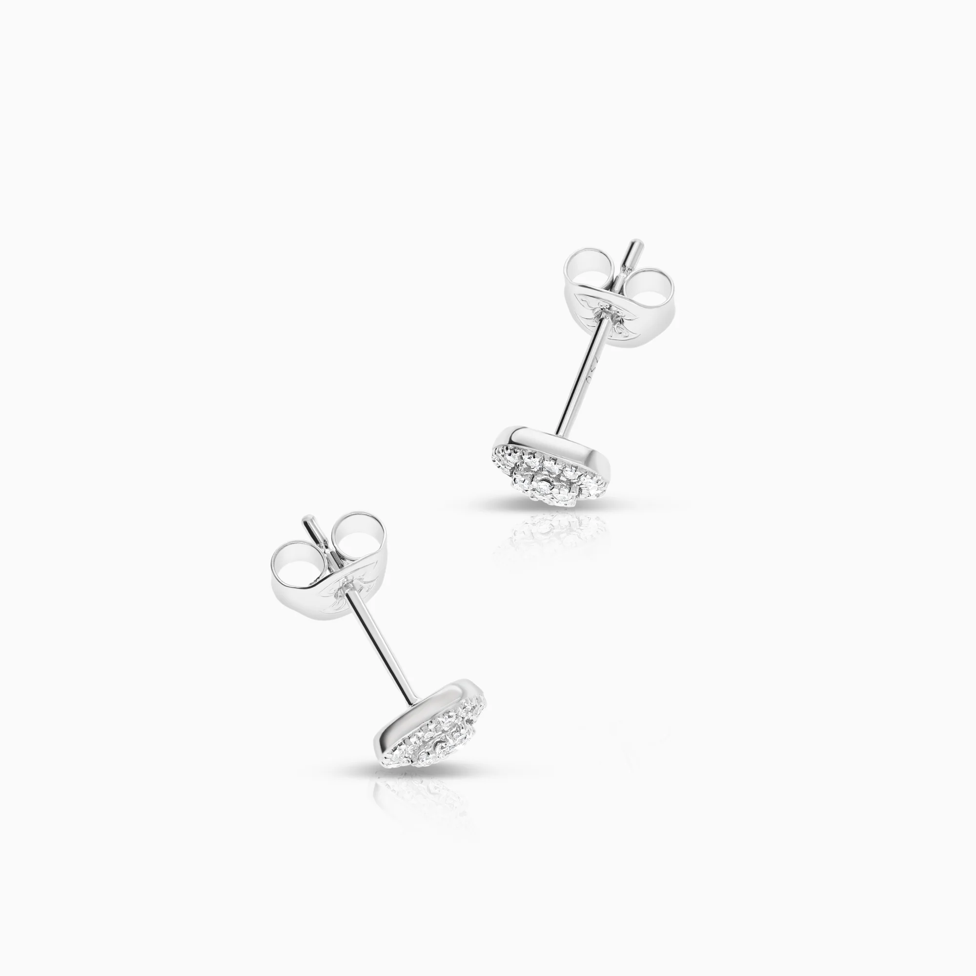 Halo earrings 0.15ct 18K white gold - Image 2