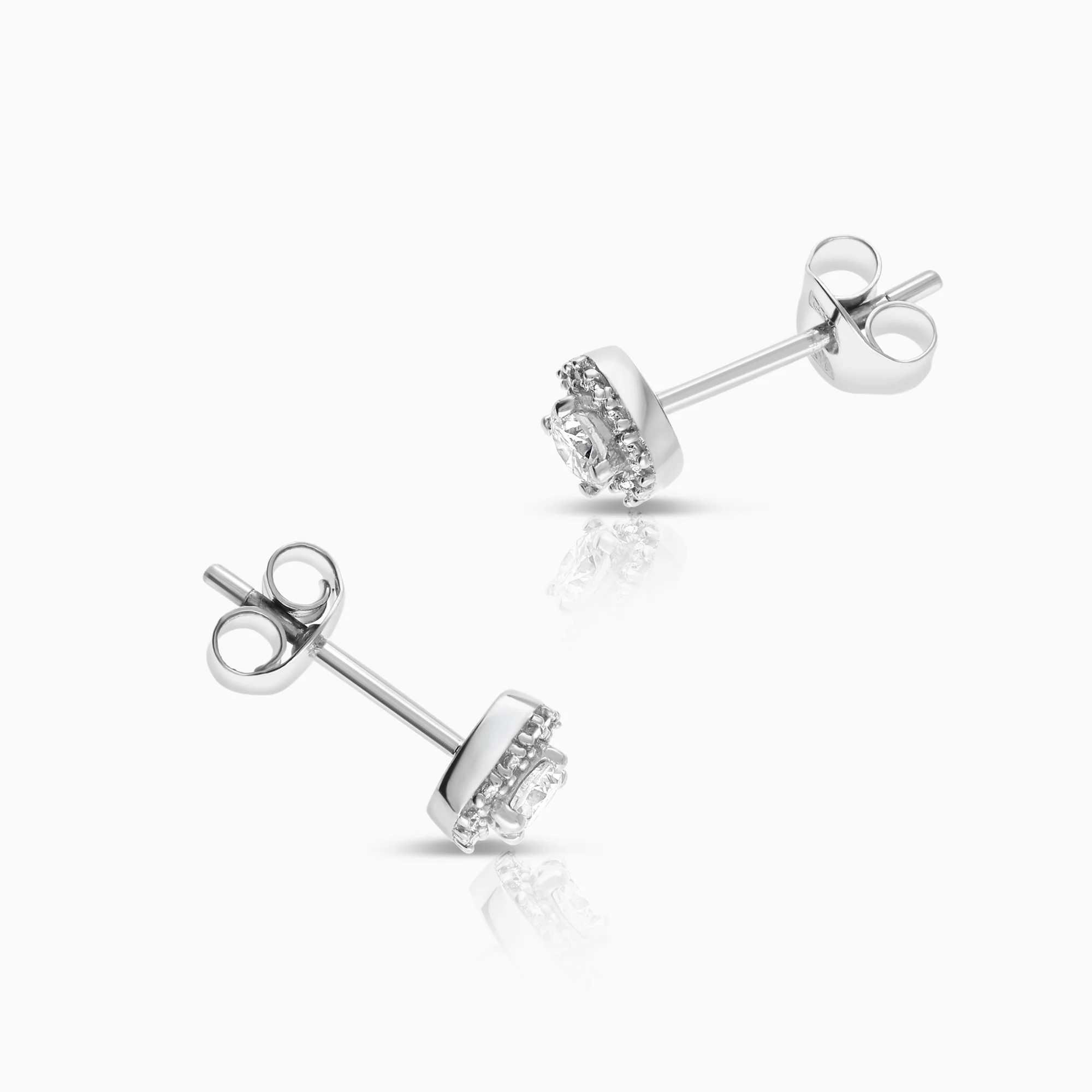 Halo earrings 0.40ct 18K white gold - Image 2