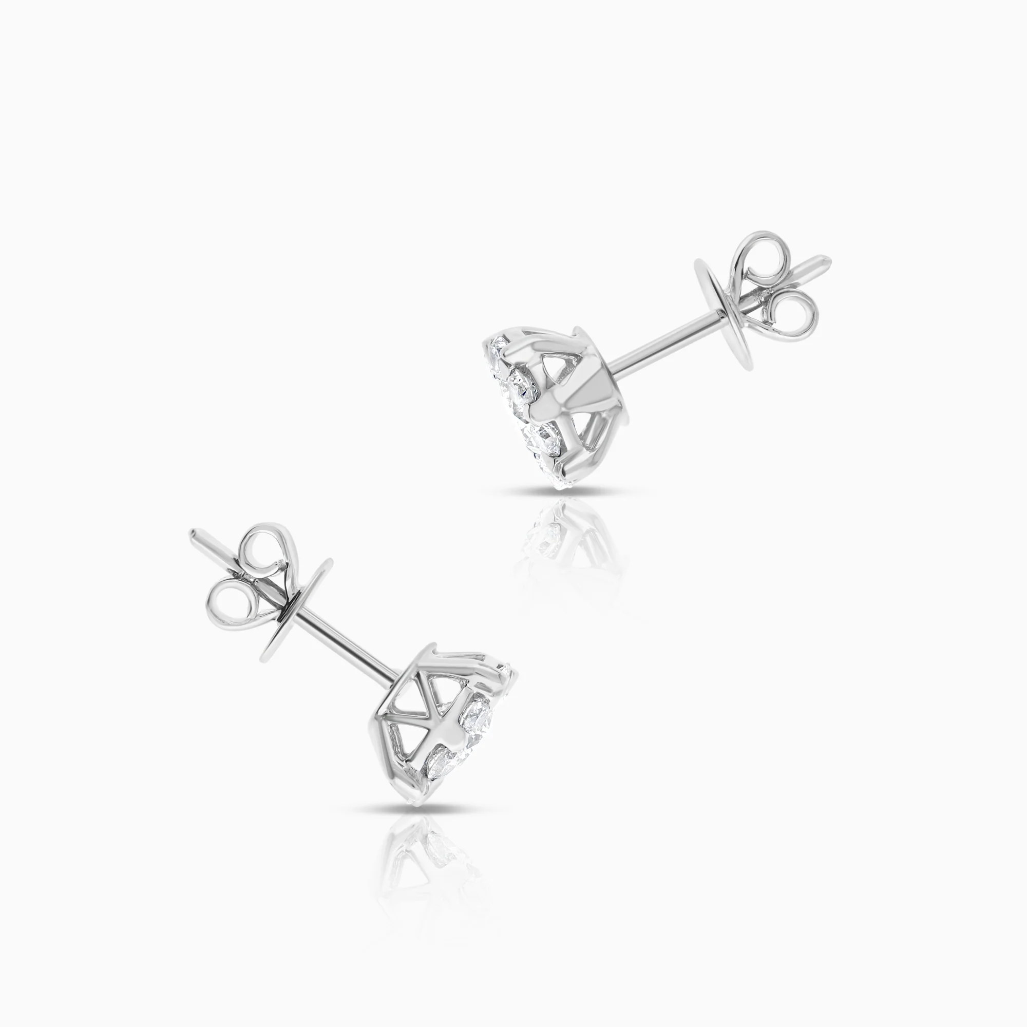 Halo earrings 1.28ct 18K white gold - Image 2
