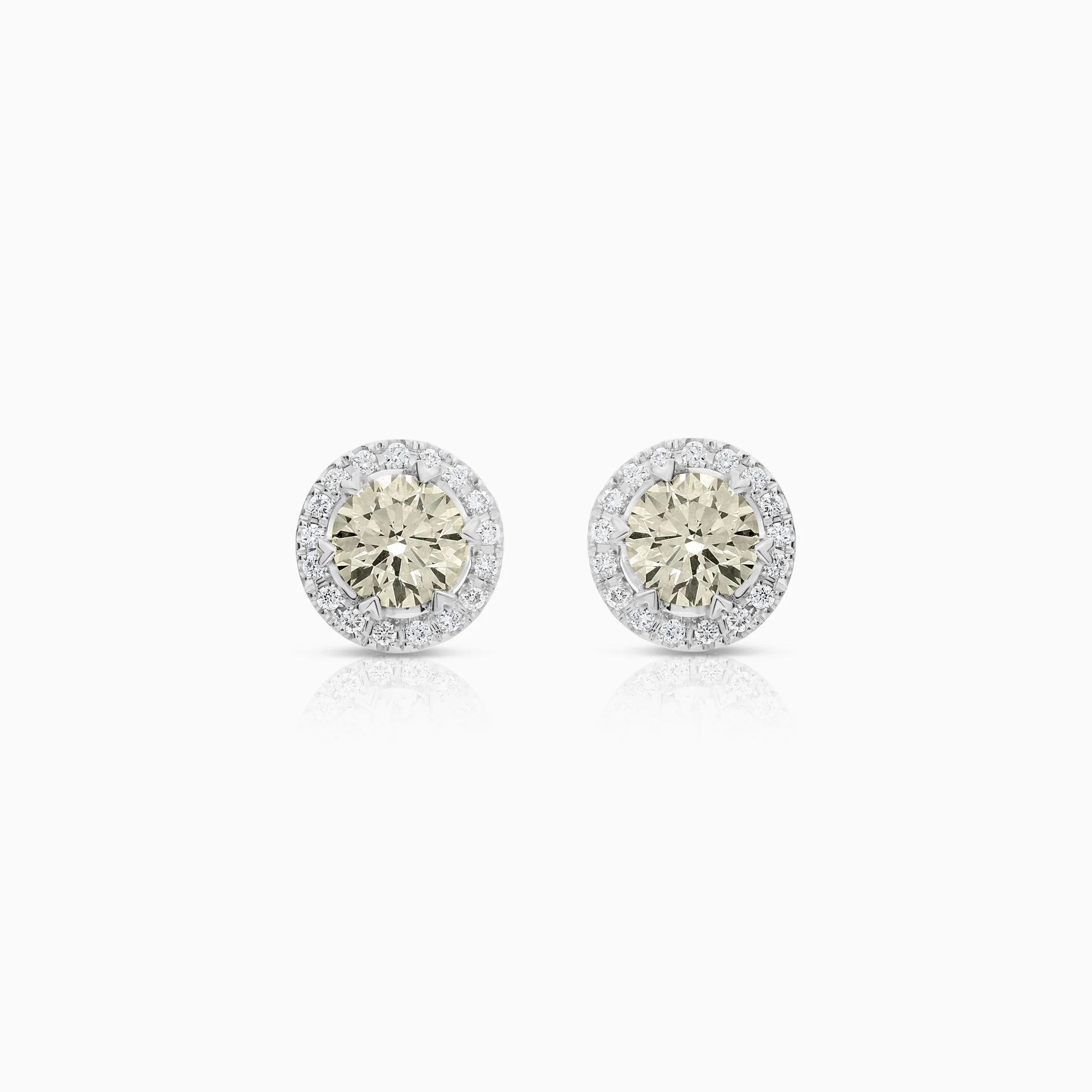 Halo earrings diamonds 2.34ct 18K gold