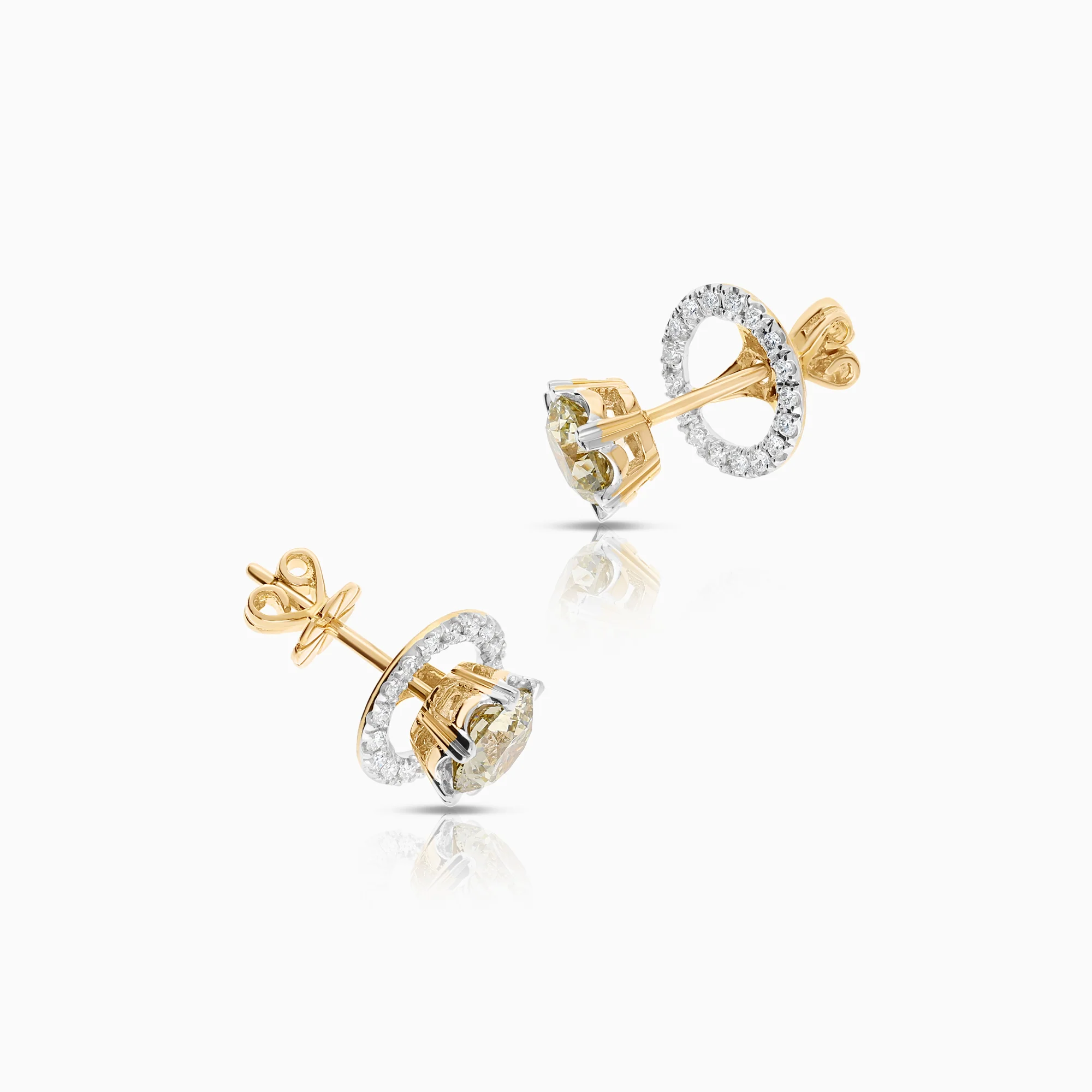 Halo earrings diamonds 2.34ct 18K gold - Image 3