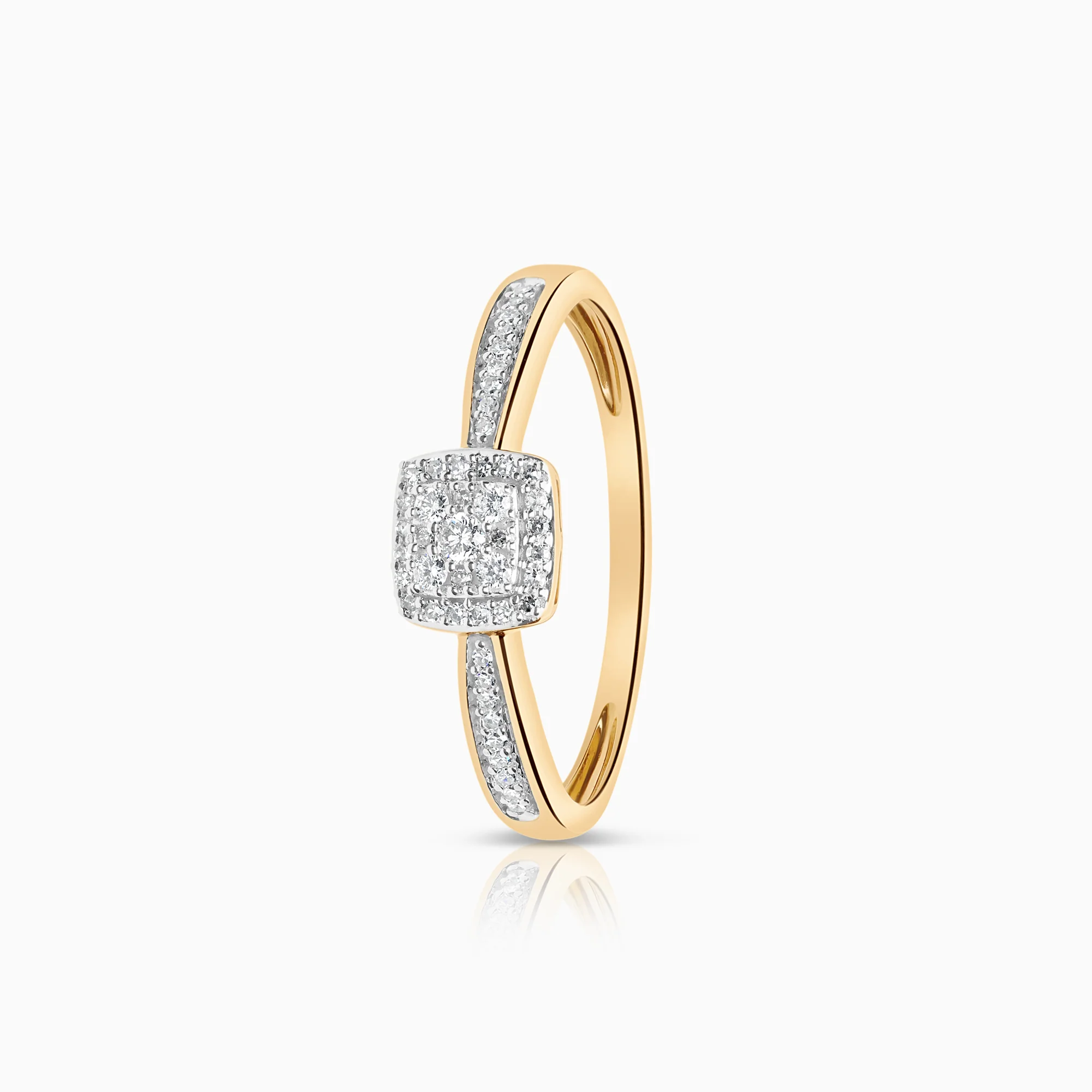 Halo ring 0.15ct 18K gold