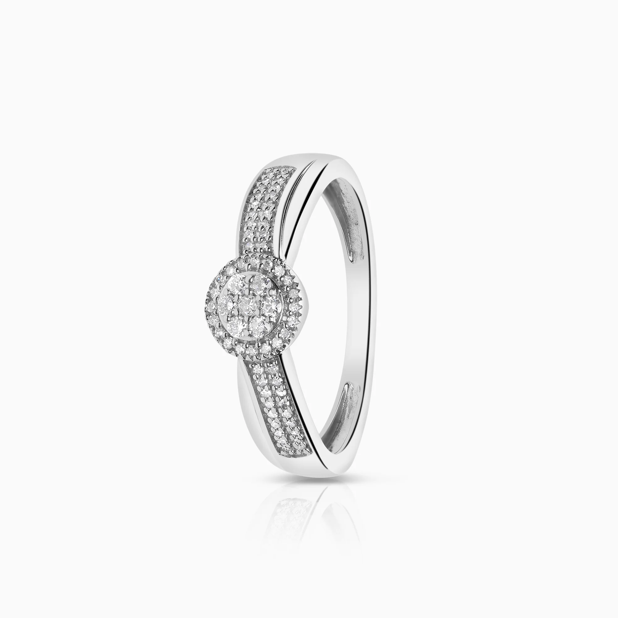 Halo ring 0.18ct 18K white gold