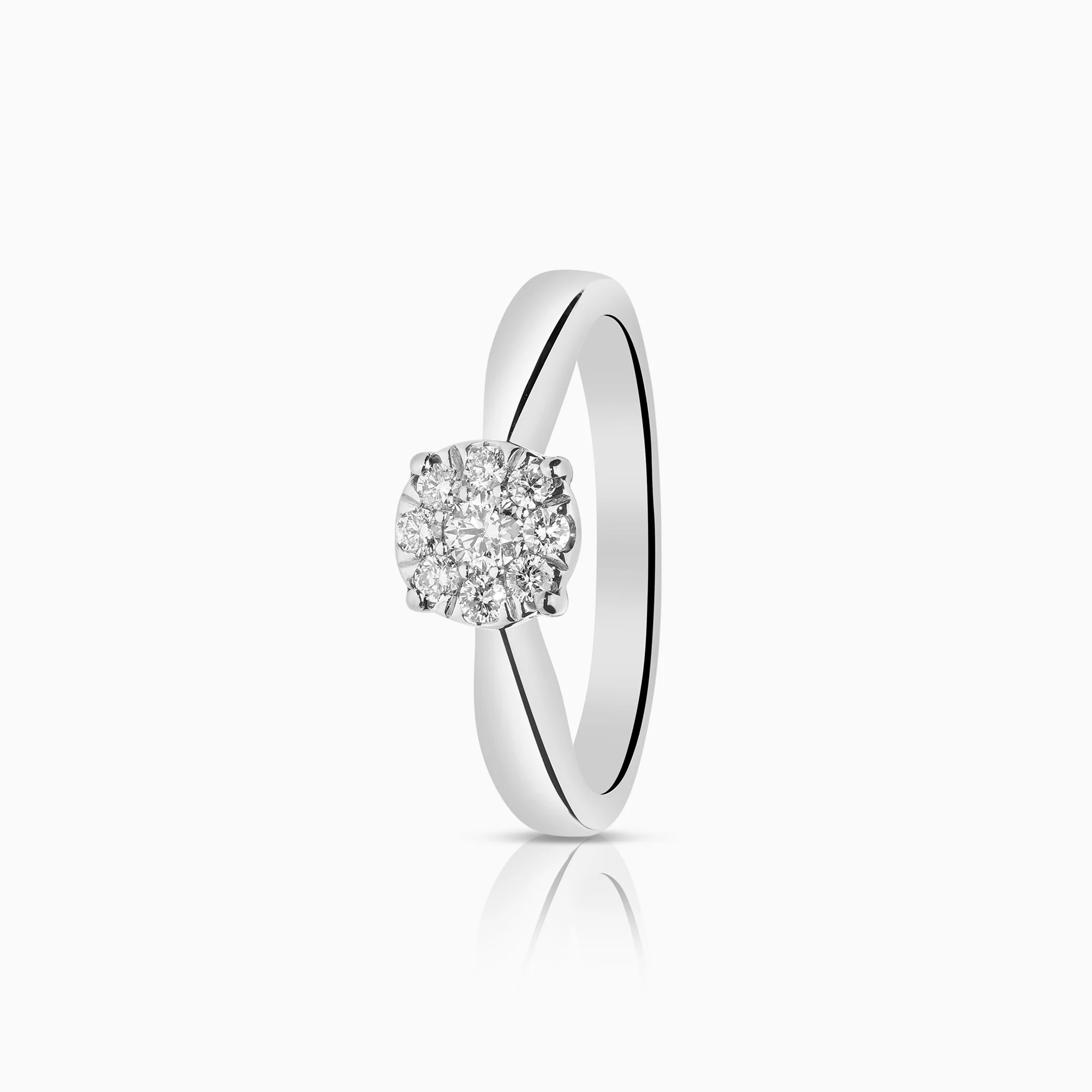 Halo ring 0.20ct 18K white gold