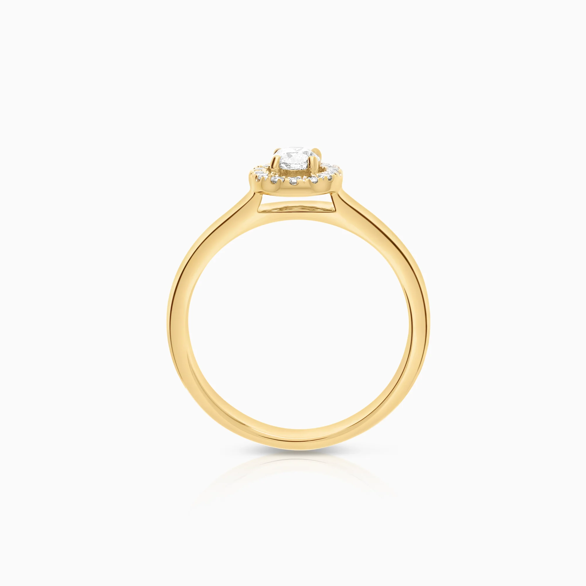 Halo ring 0.32ct 18K gold - Image 2