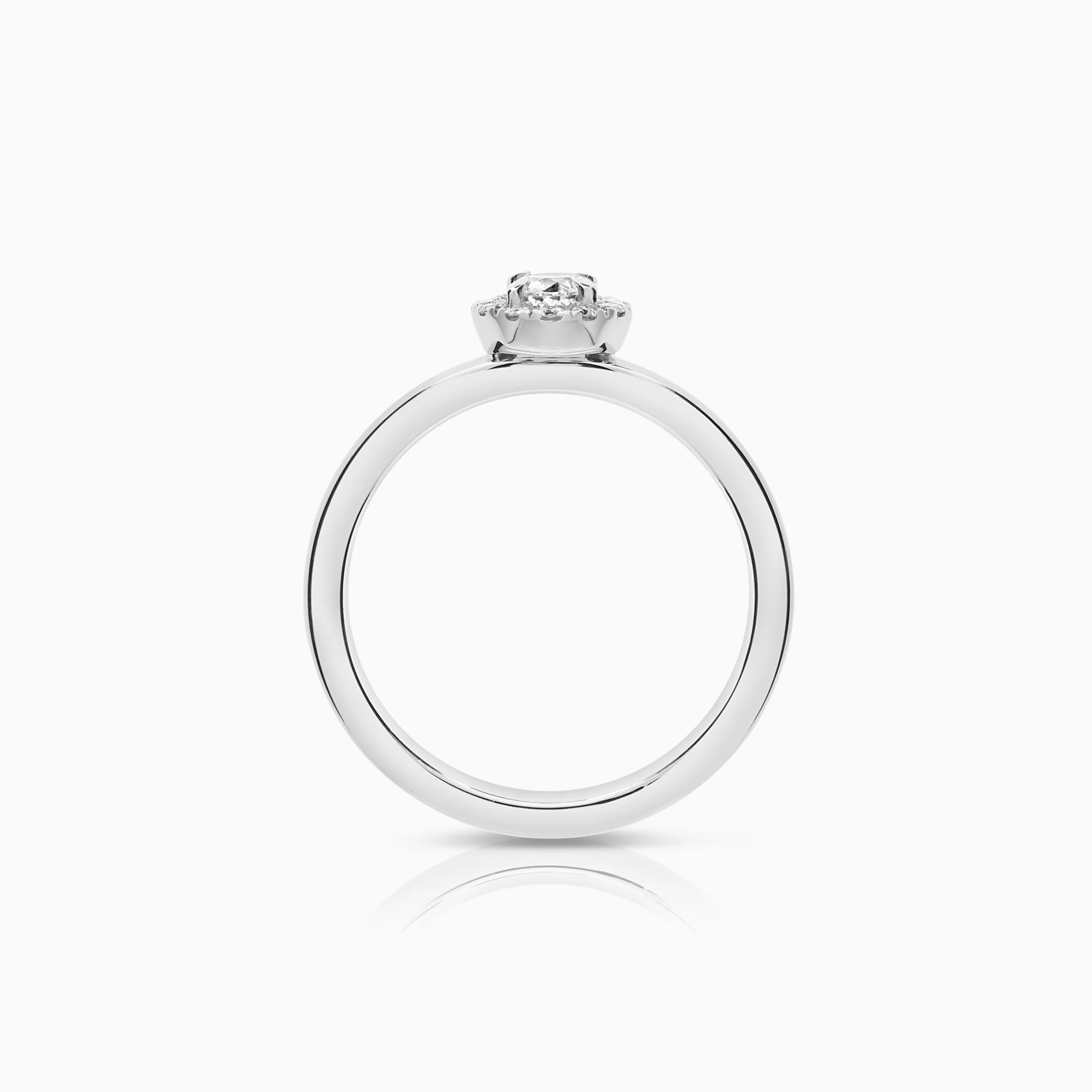 Halo ring 0.35ct 18K white gold - Image 2