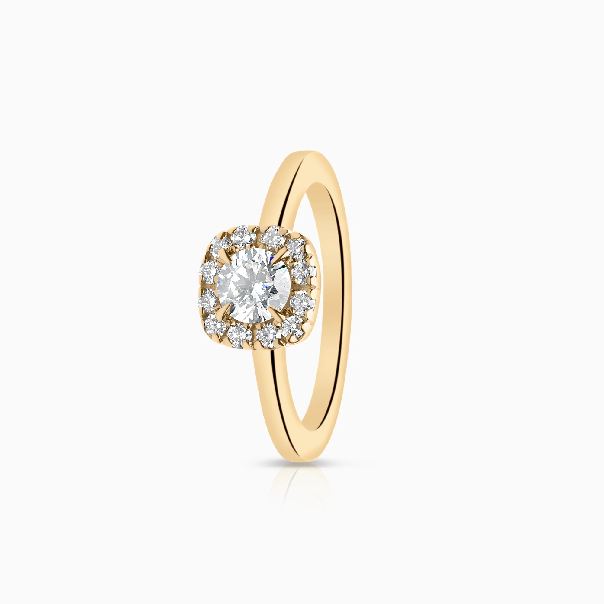 Halo ring 0.37ct lab-grown diamonds 14K gold