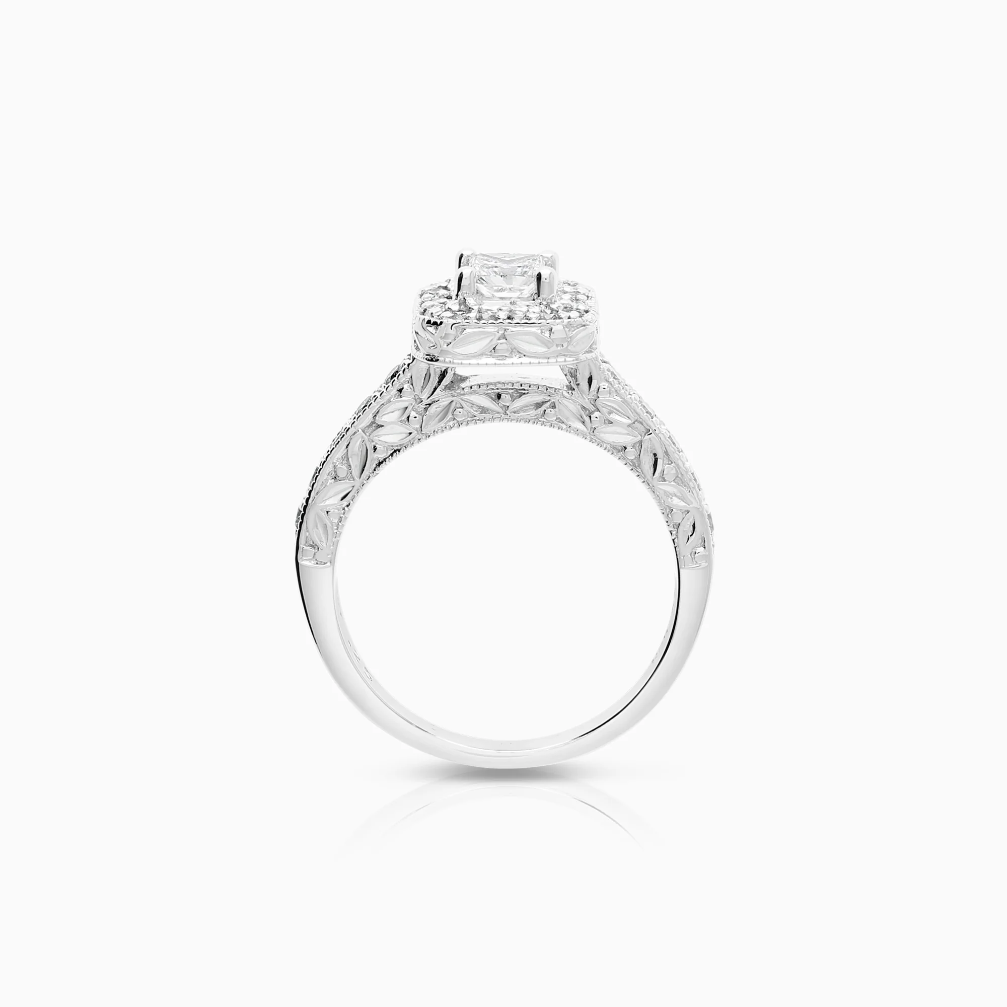 Halo ring 0.50ct 14K white gold - Image 2