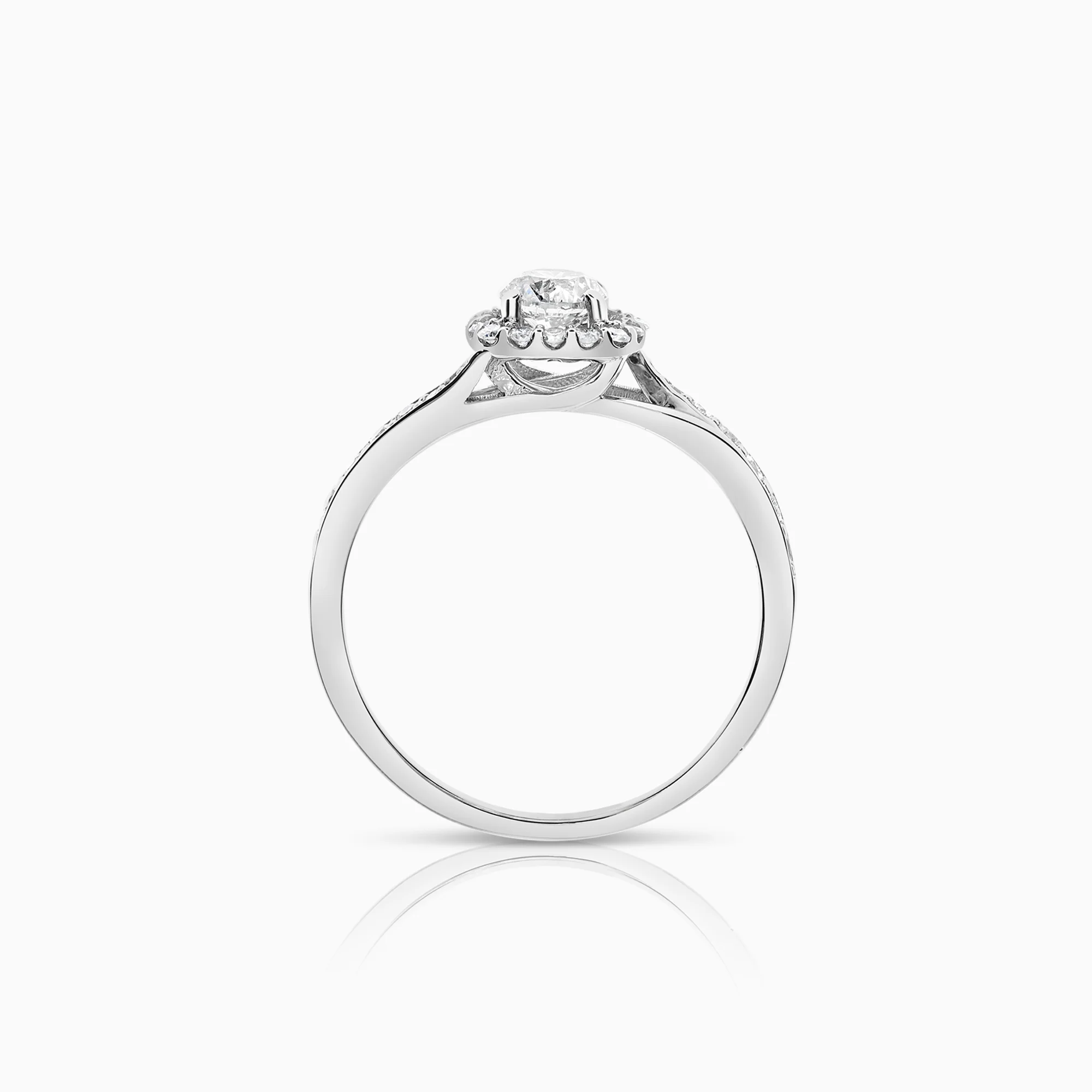 Halo ring 0.51ct 18K white gold - Image 2