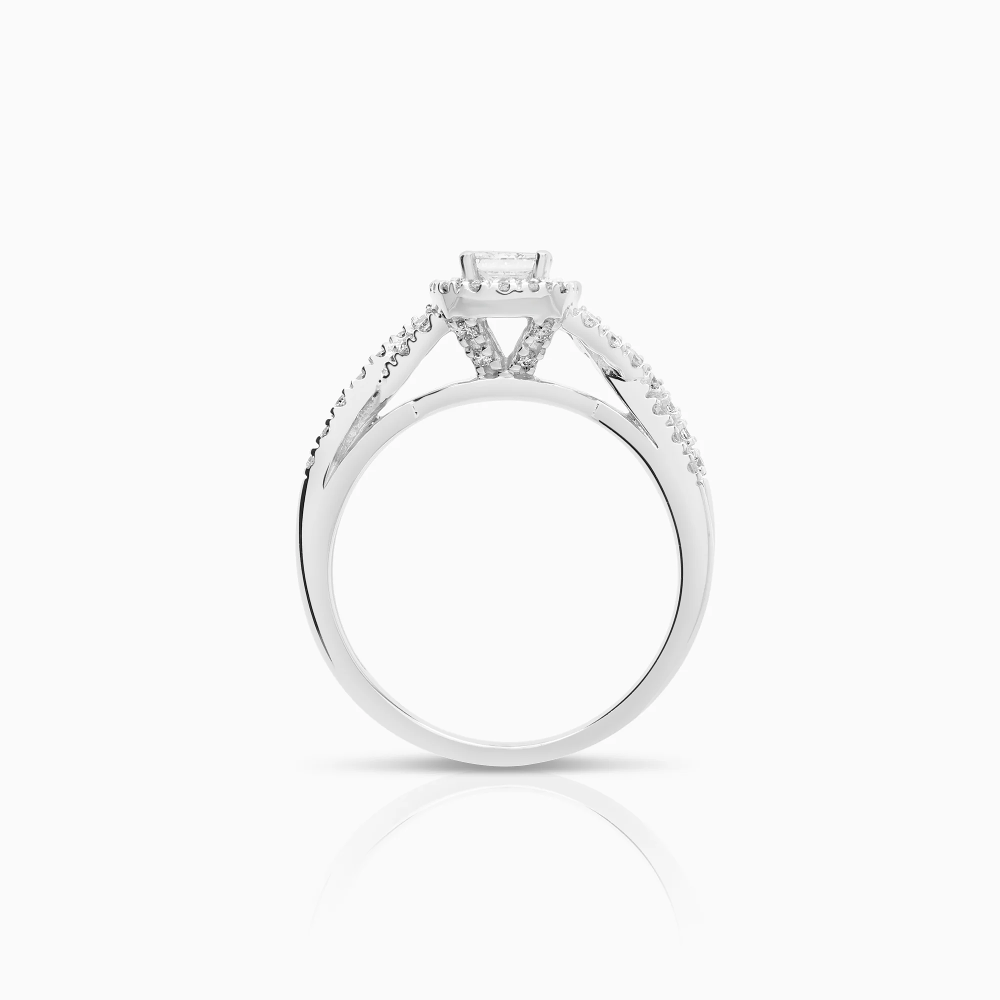 Halo ring 0.54ct 14K white gold - Image 2