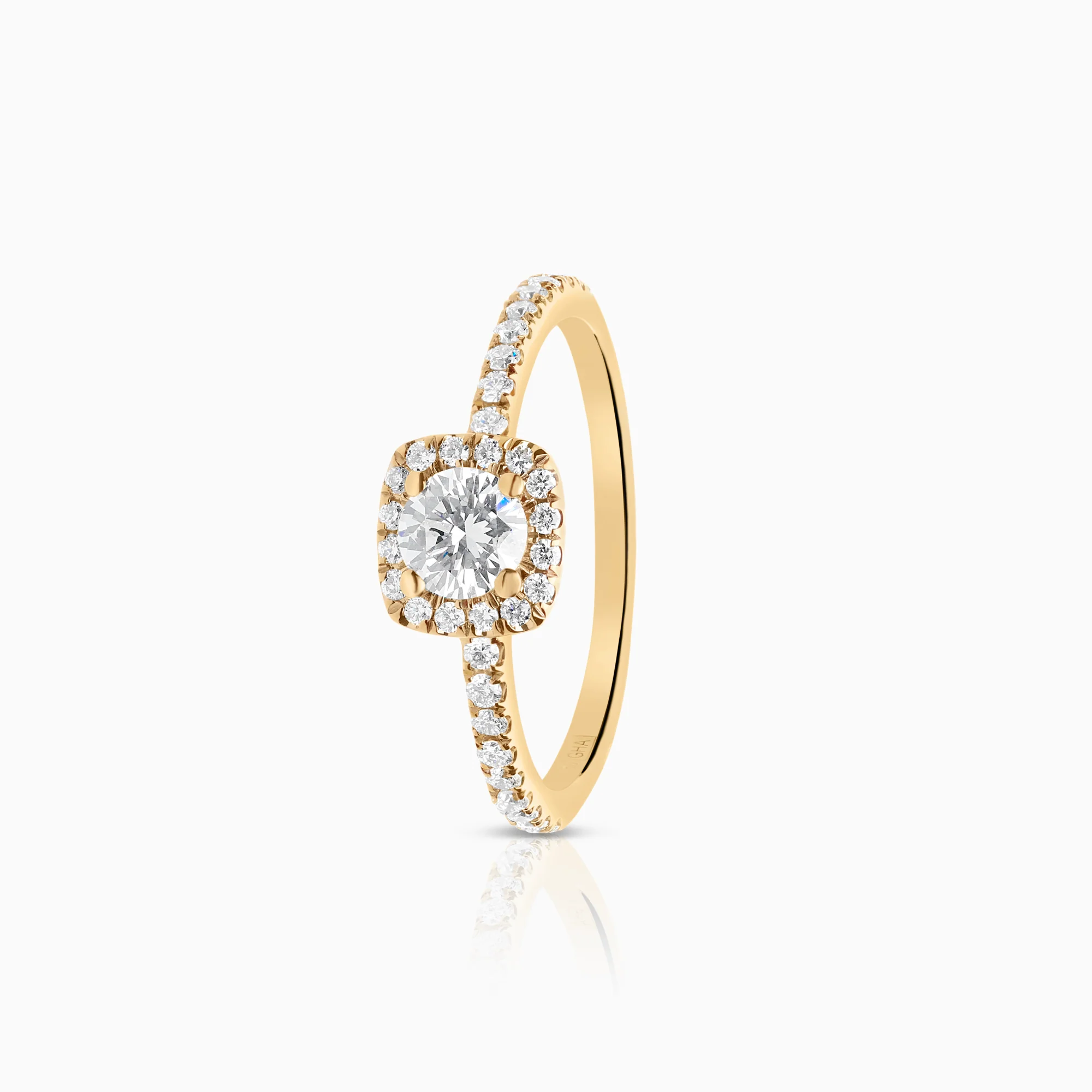 Halo ring 0.56ct 18K gold