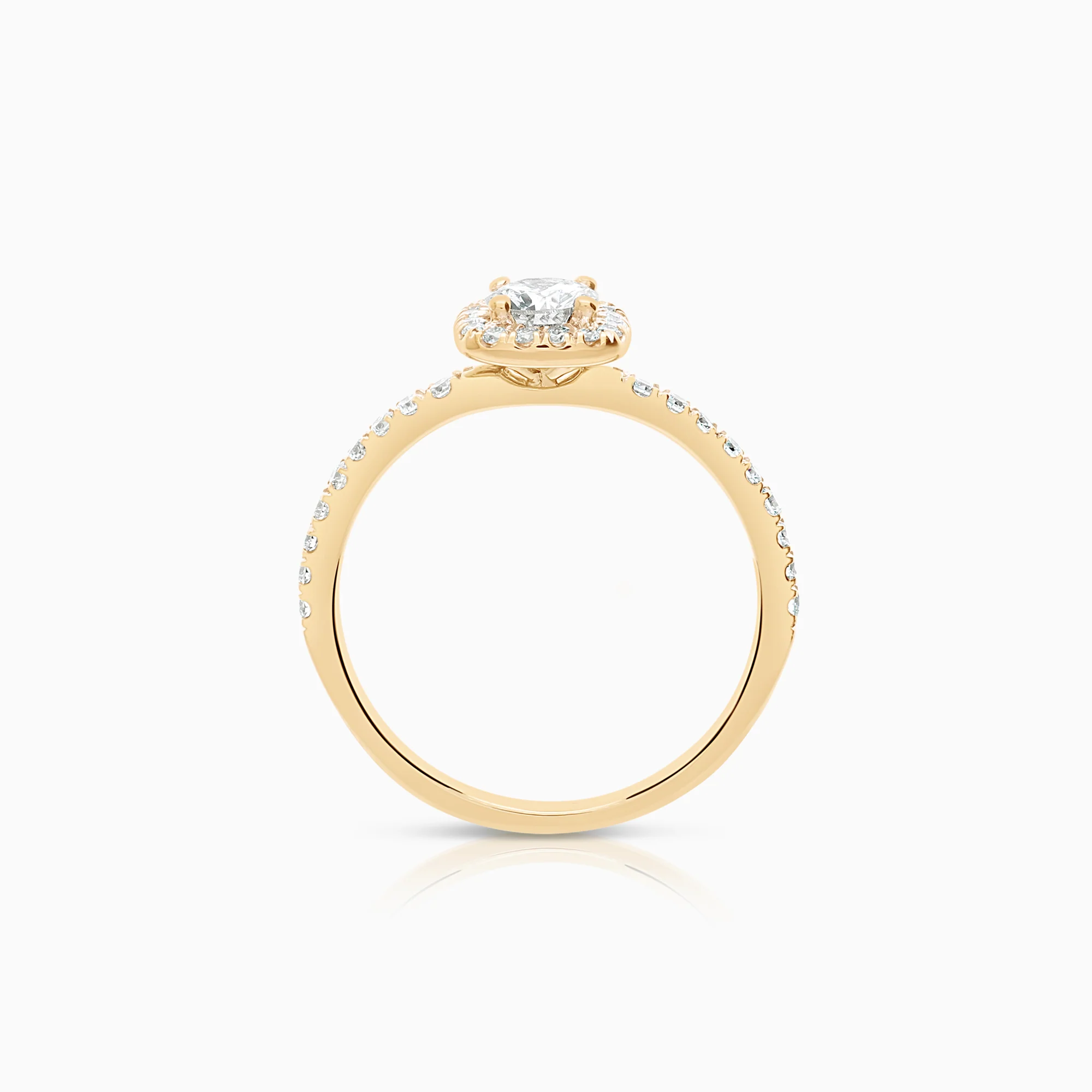 Halo ring 0.56ct 18K gold - Image 2