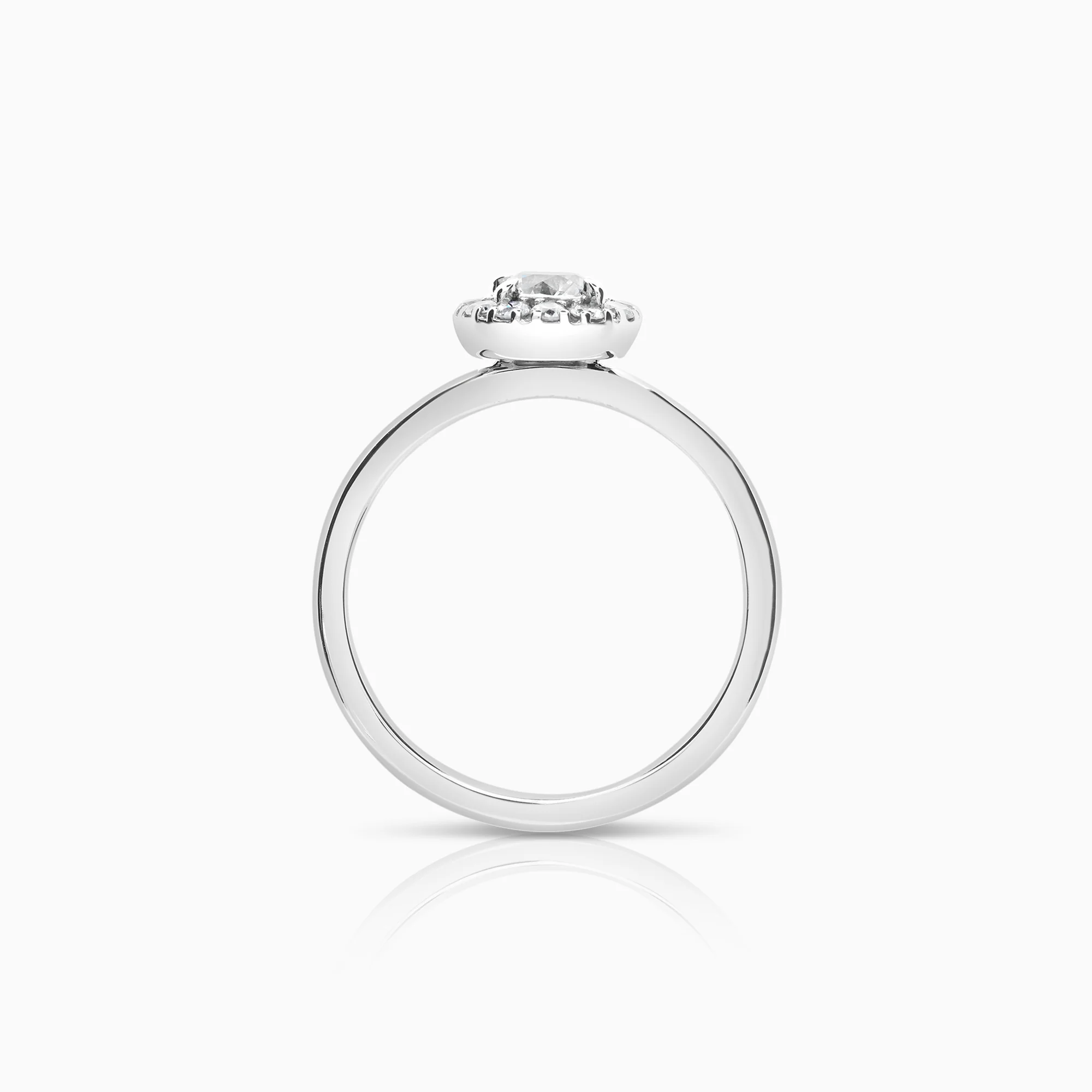 Halo ring 0.74ct 18K white gold - Image 3
