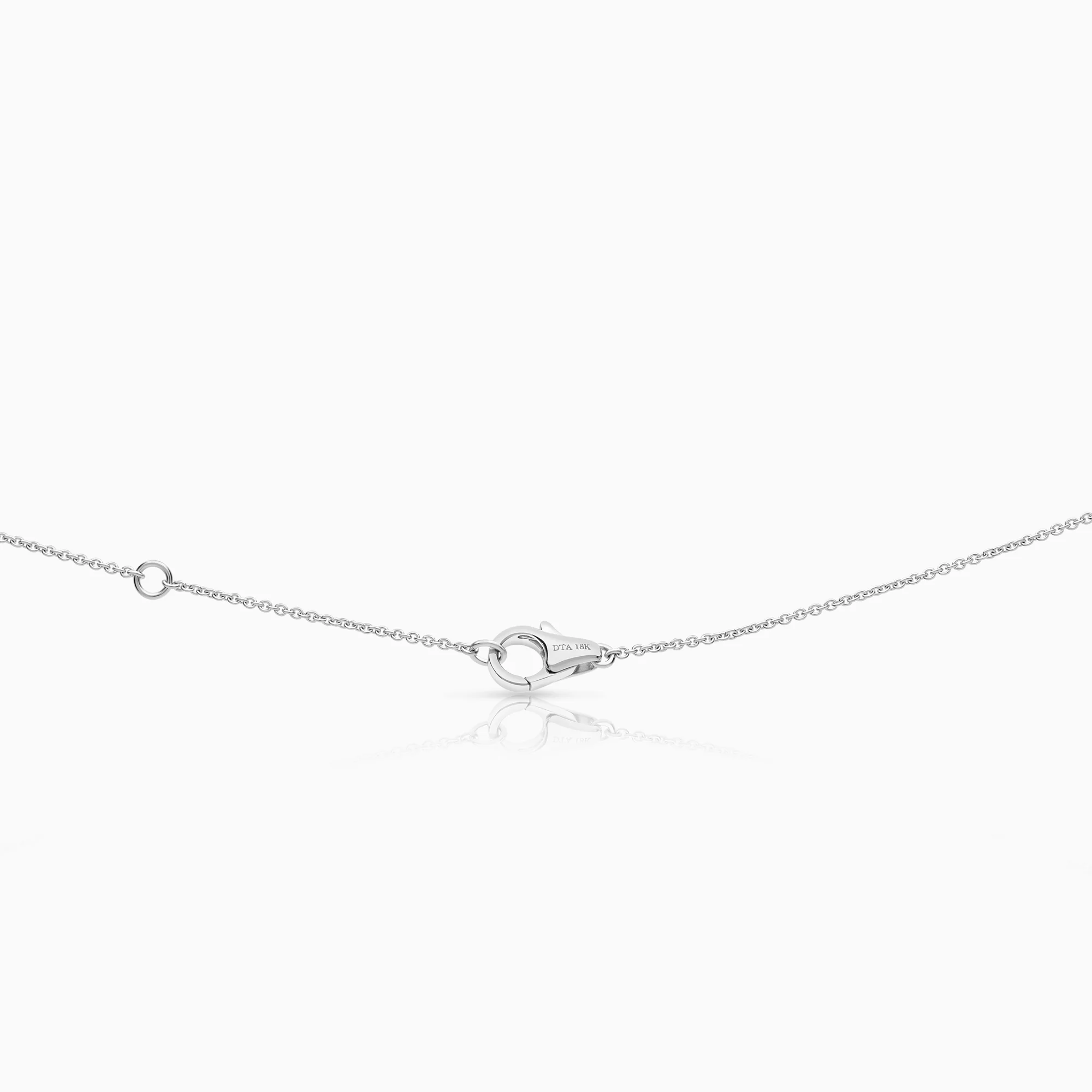 Necklace with Halo pendant, 0.16ct, 18K white gold. - Image 2