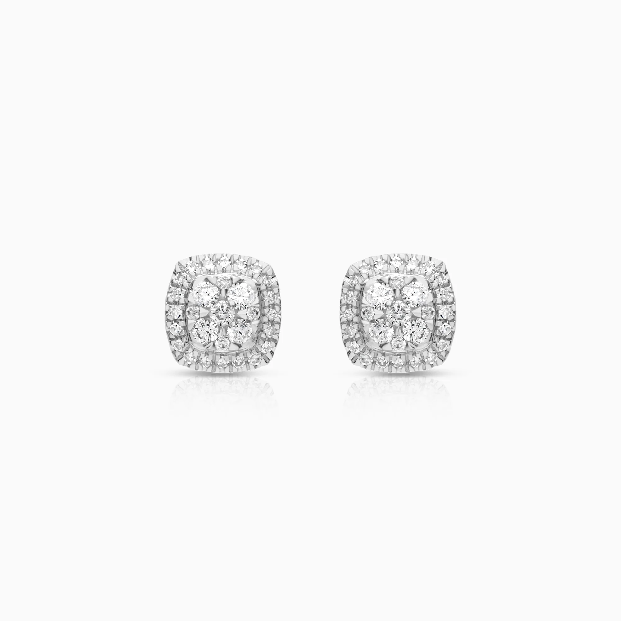 Halo earrings 0.33ct 18K white gold