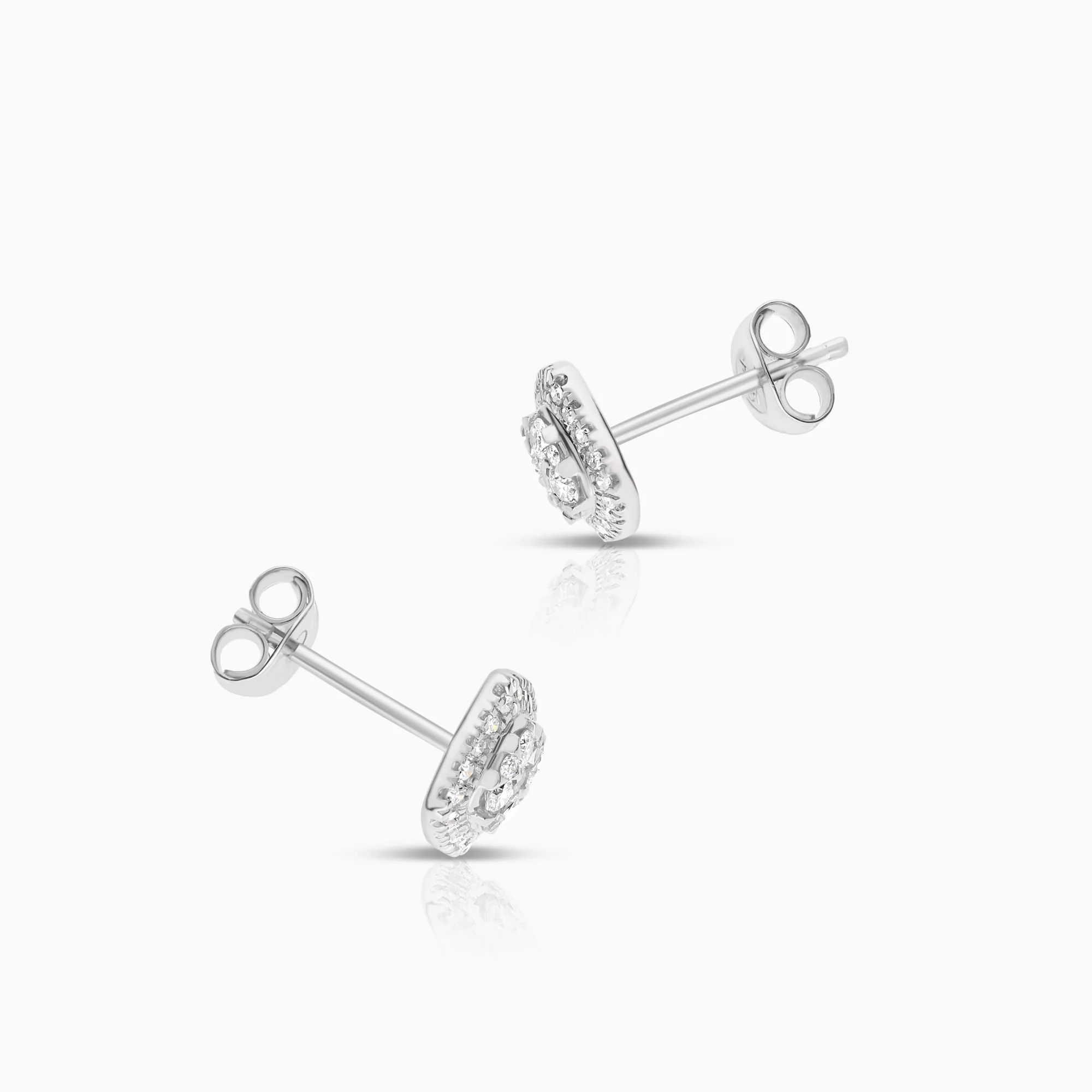 Halo earrings 0.33ct 18K white gold - Image 2