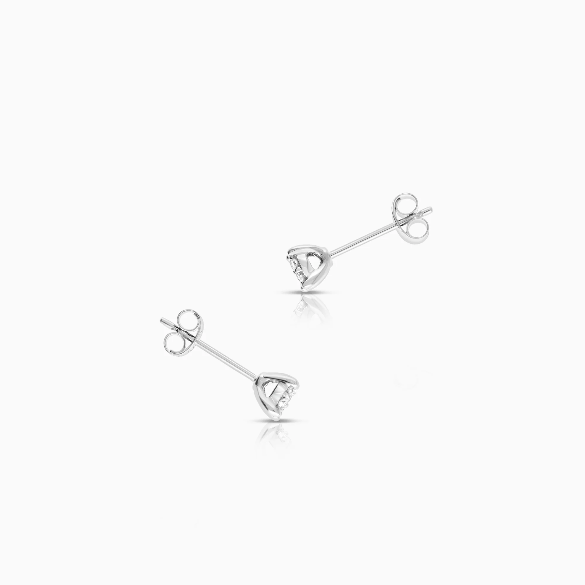 Halo earrings 0.15ct 18K white gold - Image 2