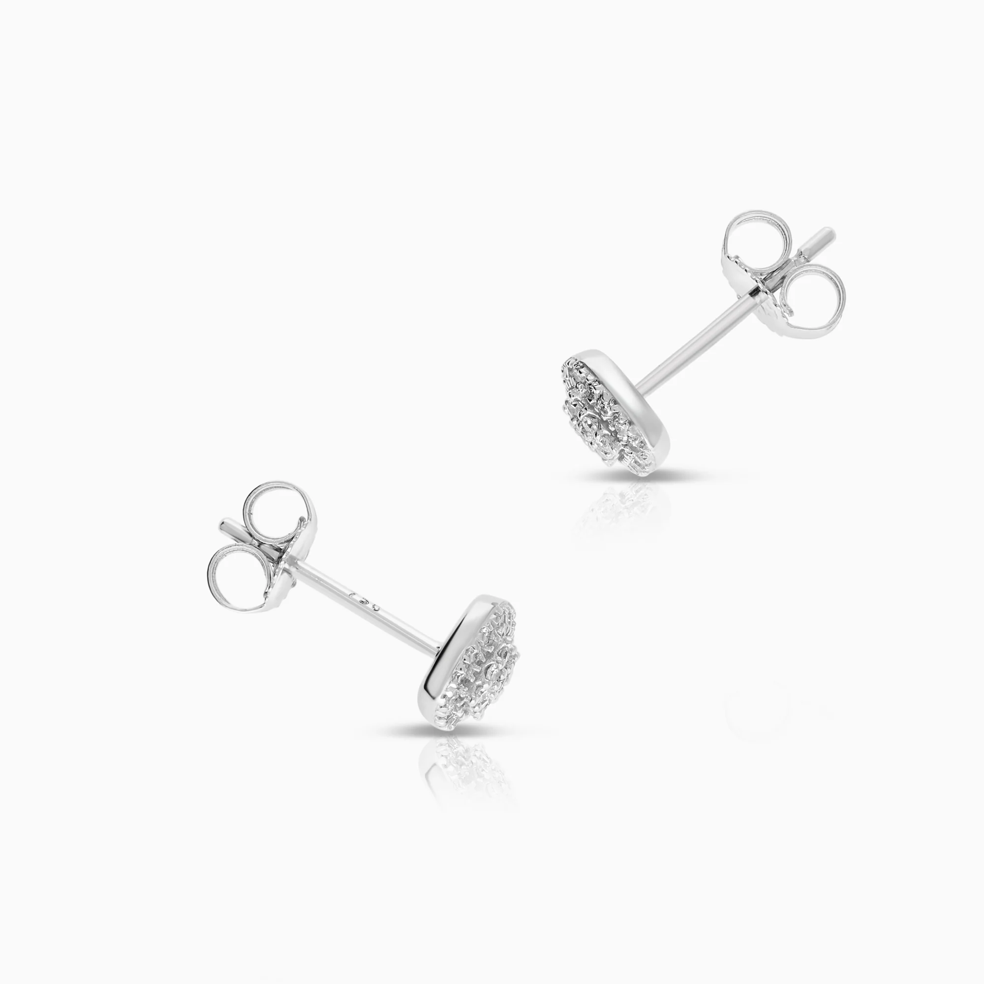Halo earrings 0.15ct 18K white gold - Image 2