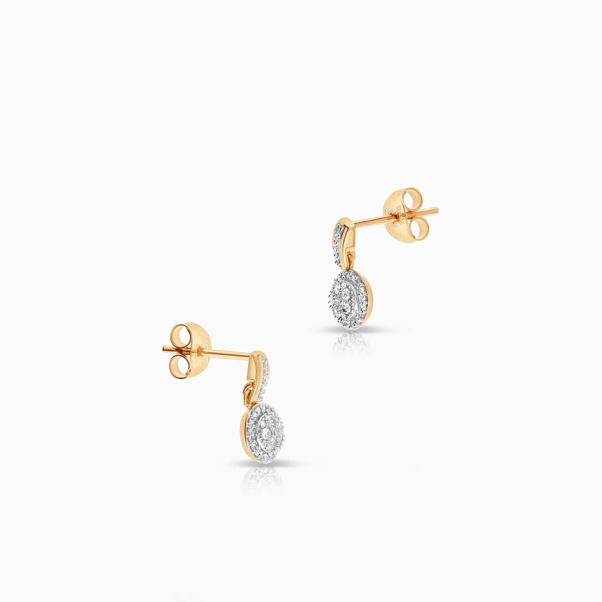 Halo earrings 0.19ct 18K gold - Image 2