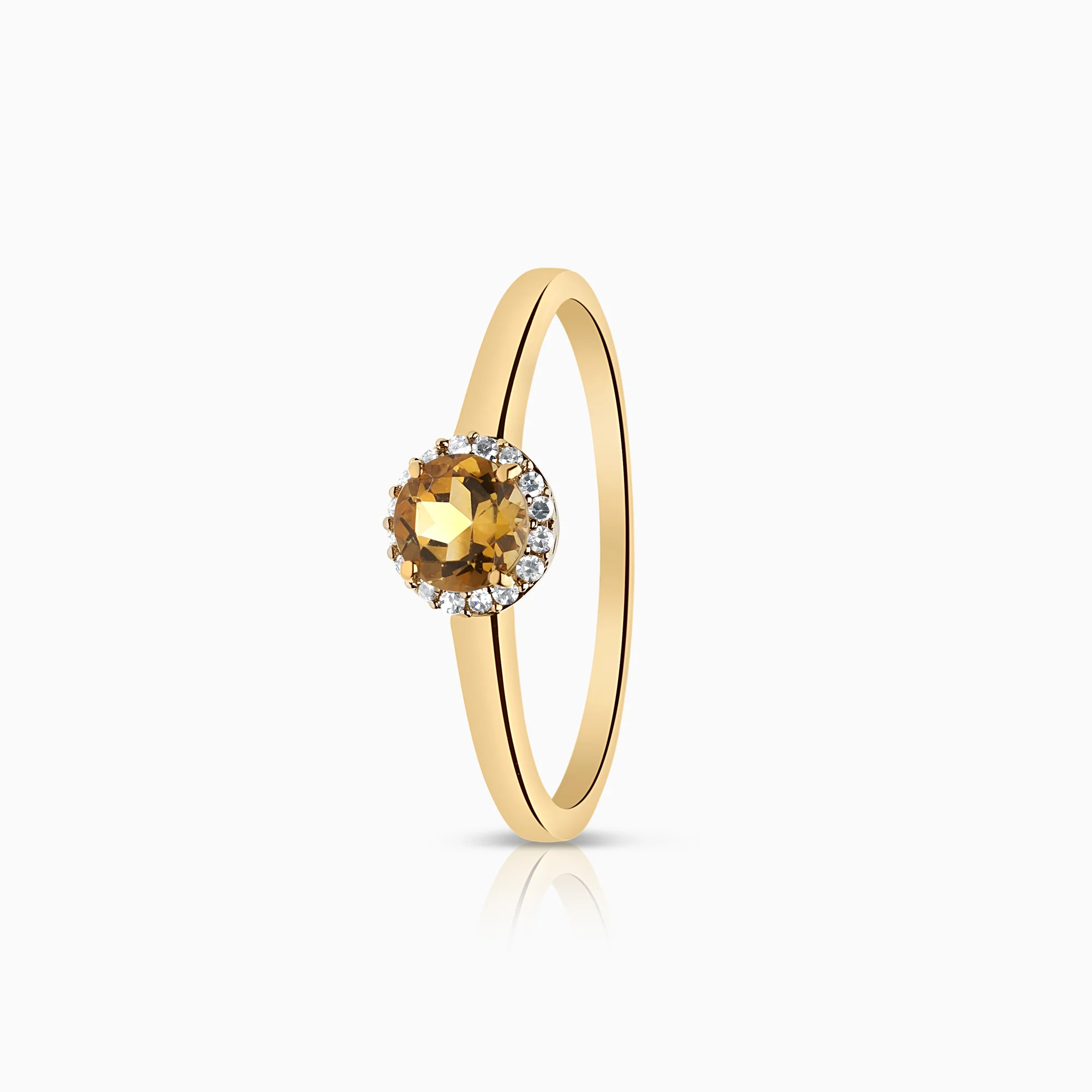 Halo ring 0.08ct 18K gold