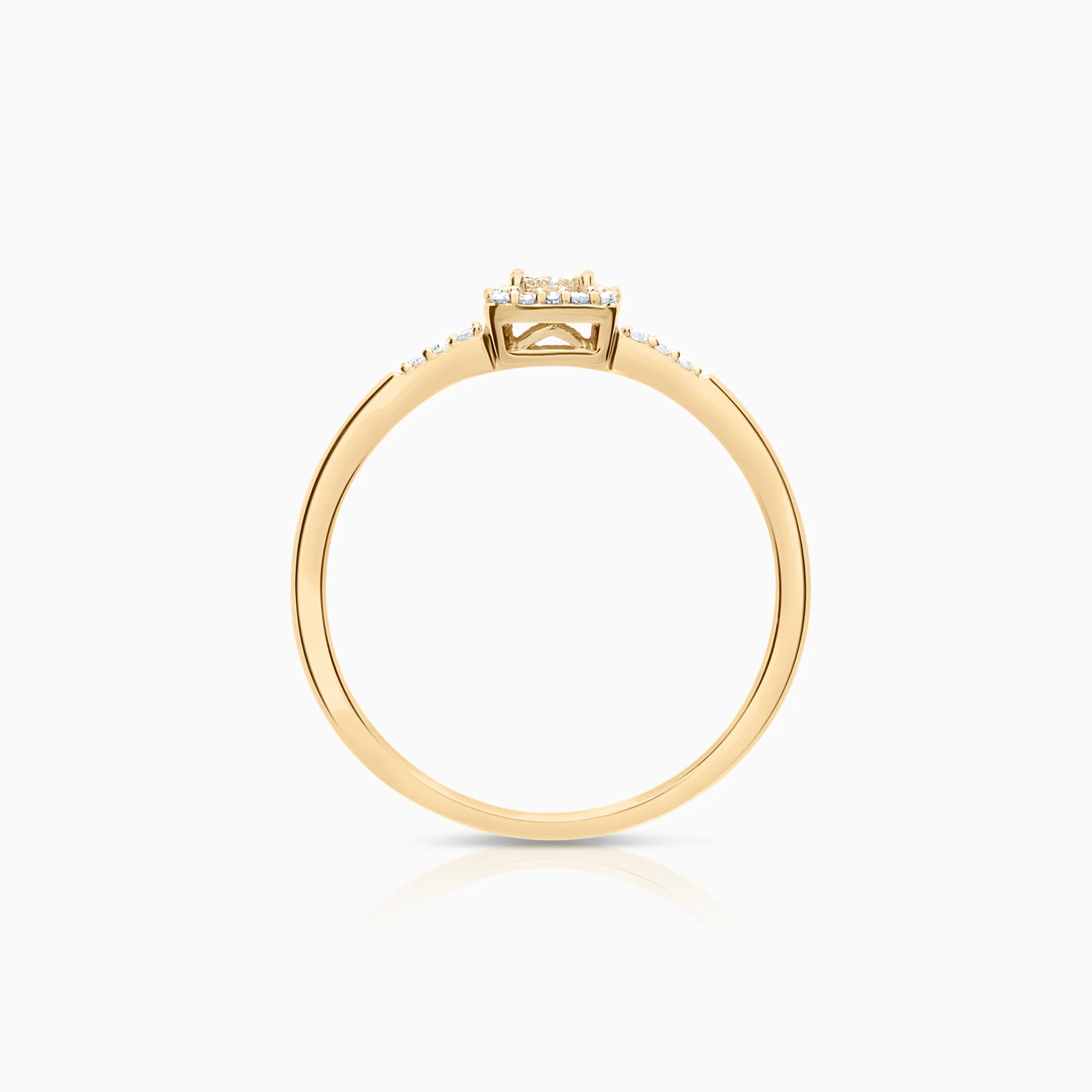 Halo ring 0.09ct 18K gold - Image 2