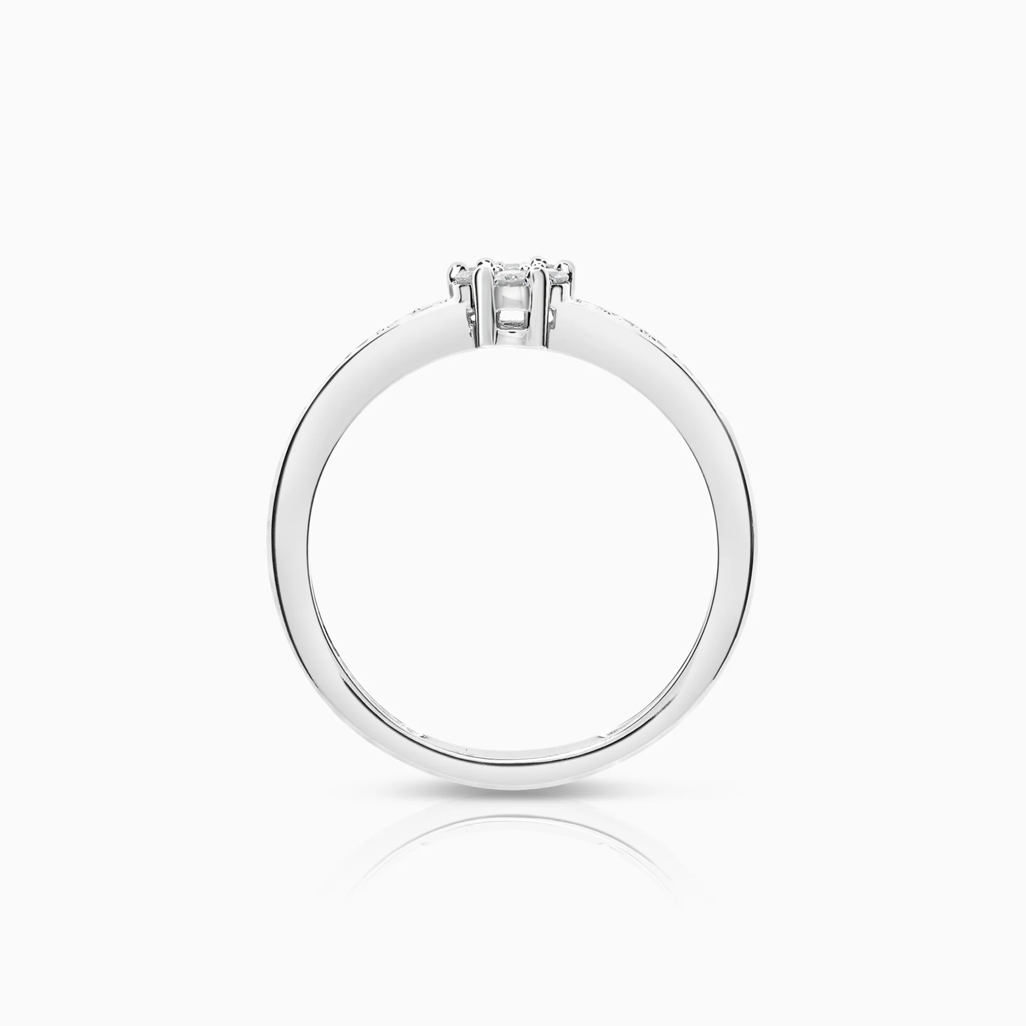 Halo ring 0.16ct 18K white gold - Image 2