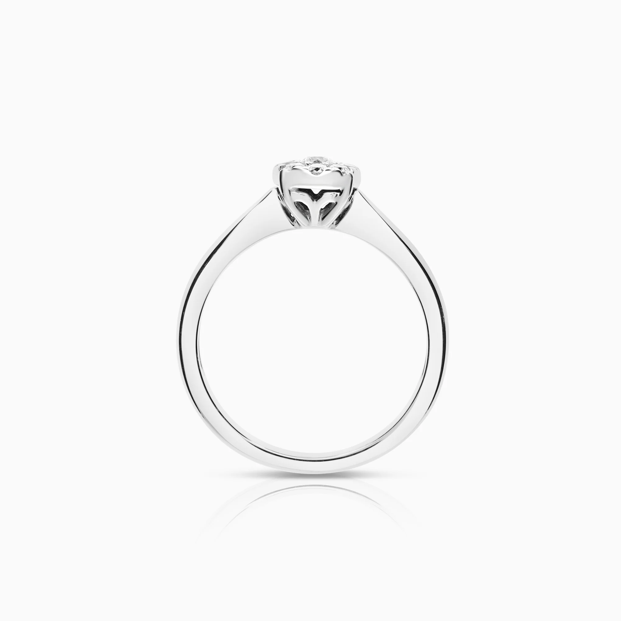 Halo ring 0.21ct 18K white gold - Image 2