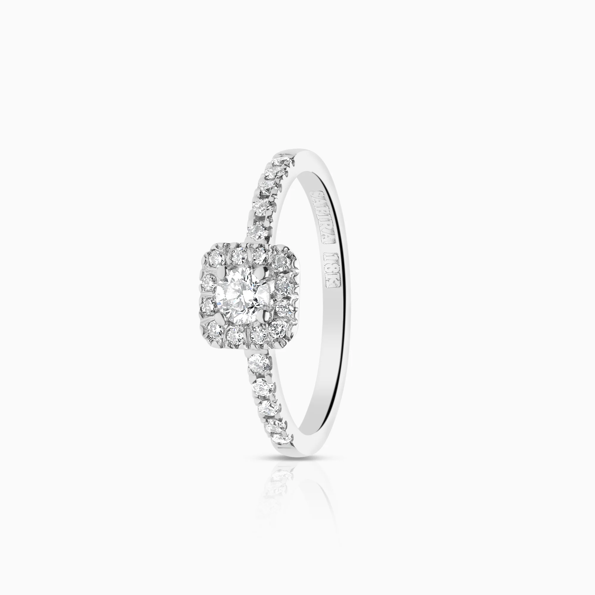 Halo ring 0.25ct 18K white gold