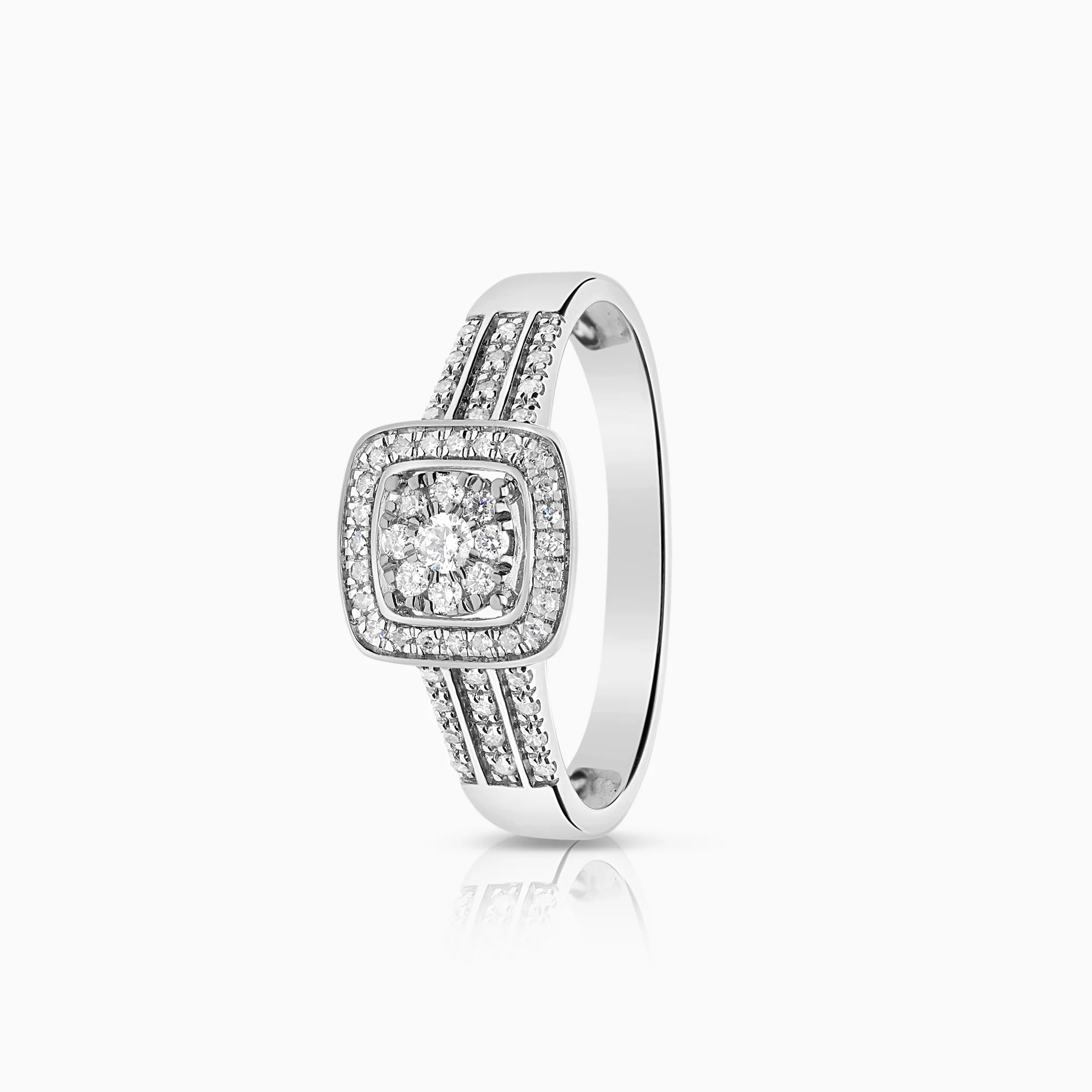 Halo ring 0.25ct 18K white gold