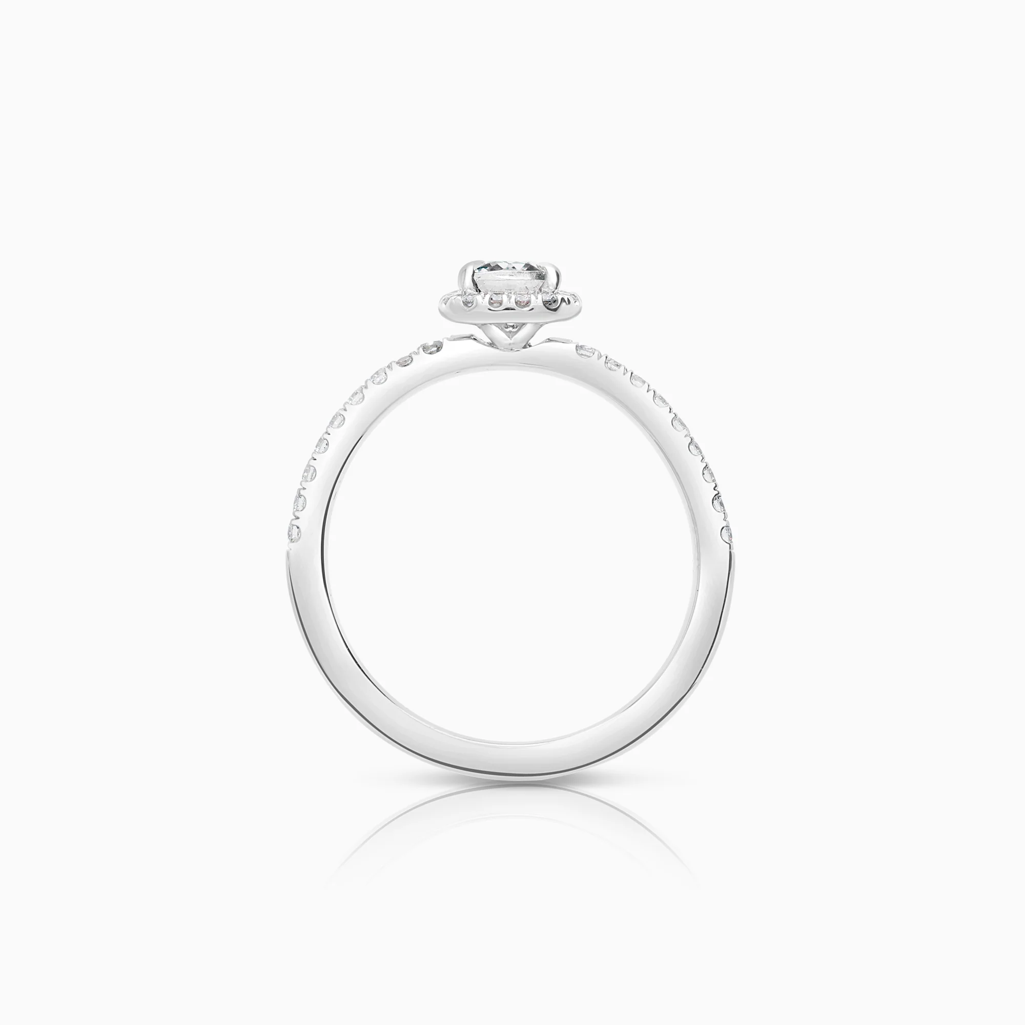 Halo ring 0.27ct 18K white gold - Image 2