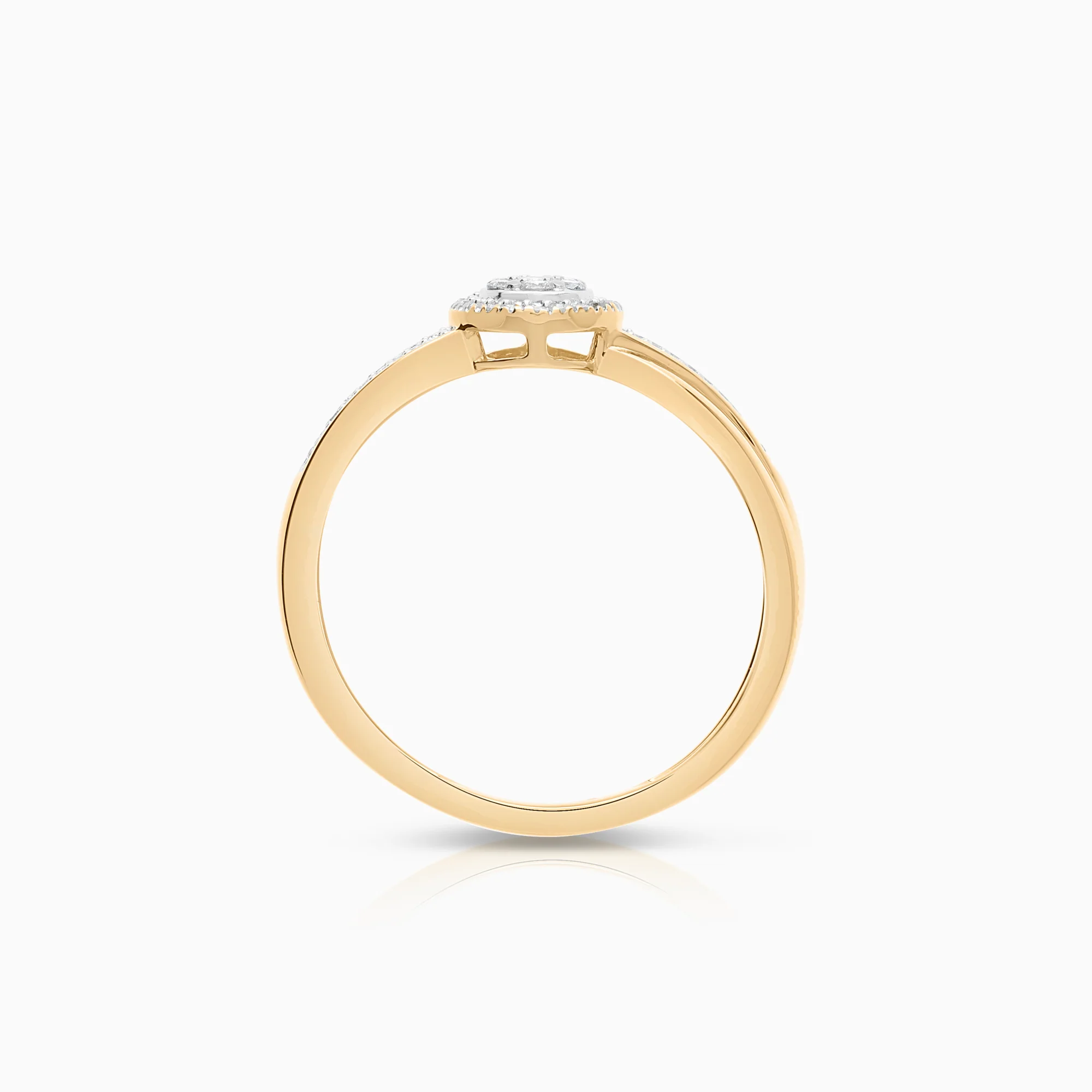 Halo ring 0.35ct 18K gold - Image 2