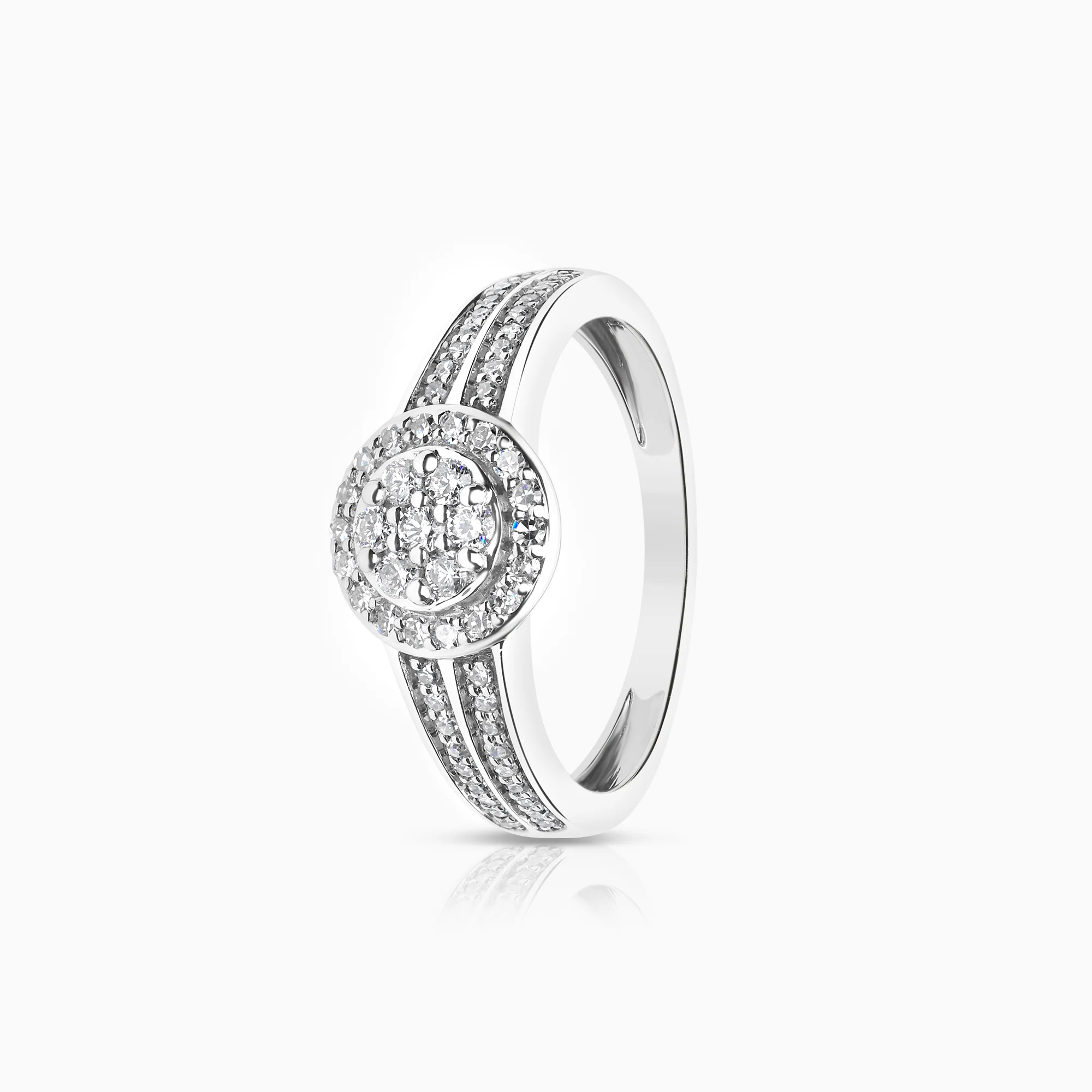 Halo ring 0.35ct 18K white gold