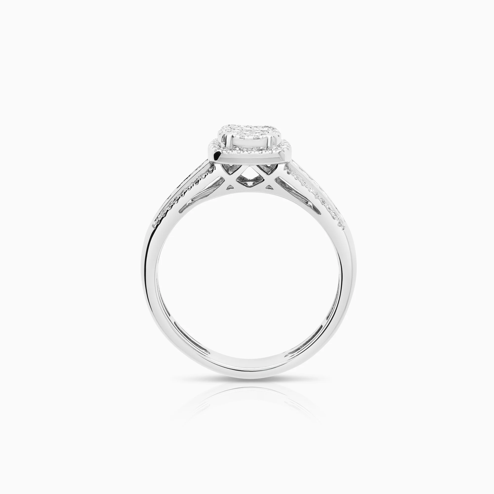 Halo ring 0.38ct 18K white gold - Image 2