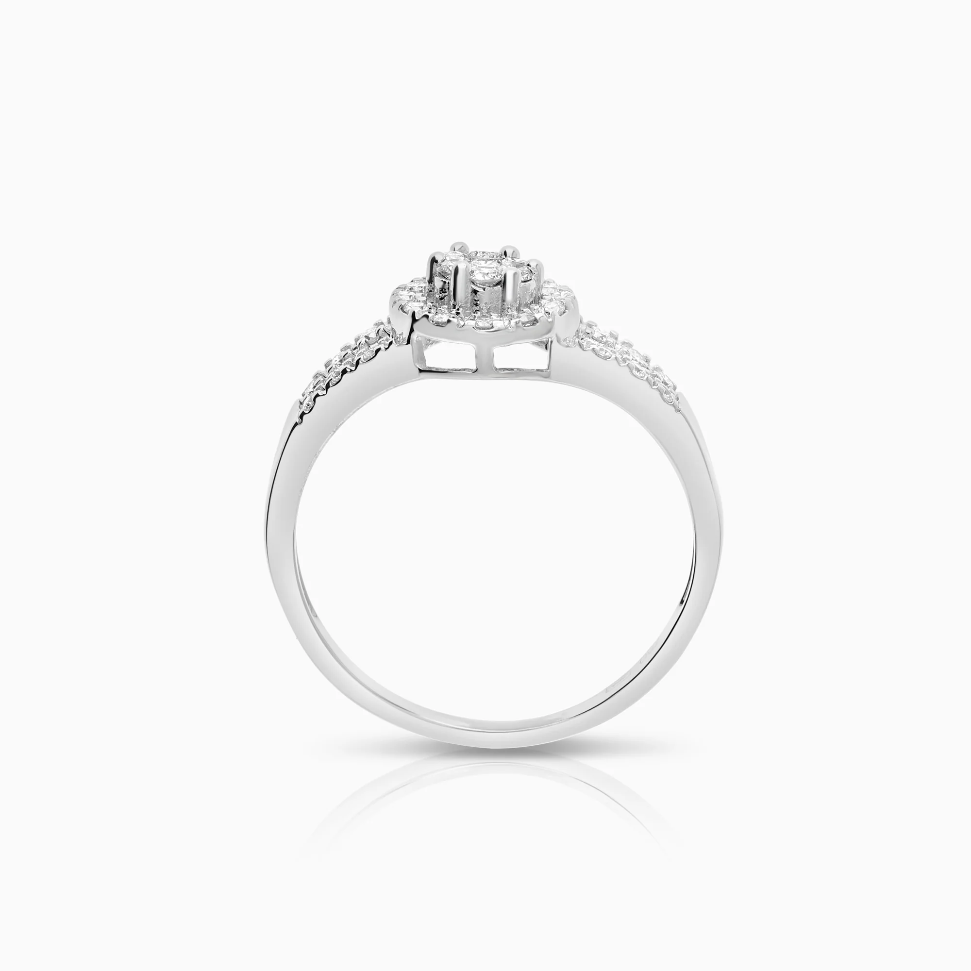 Halo ring 0.39ct 18K white gold - Image 2