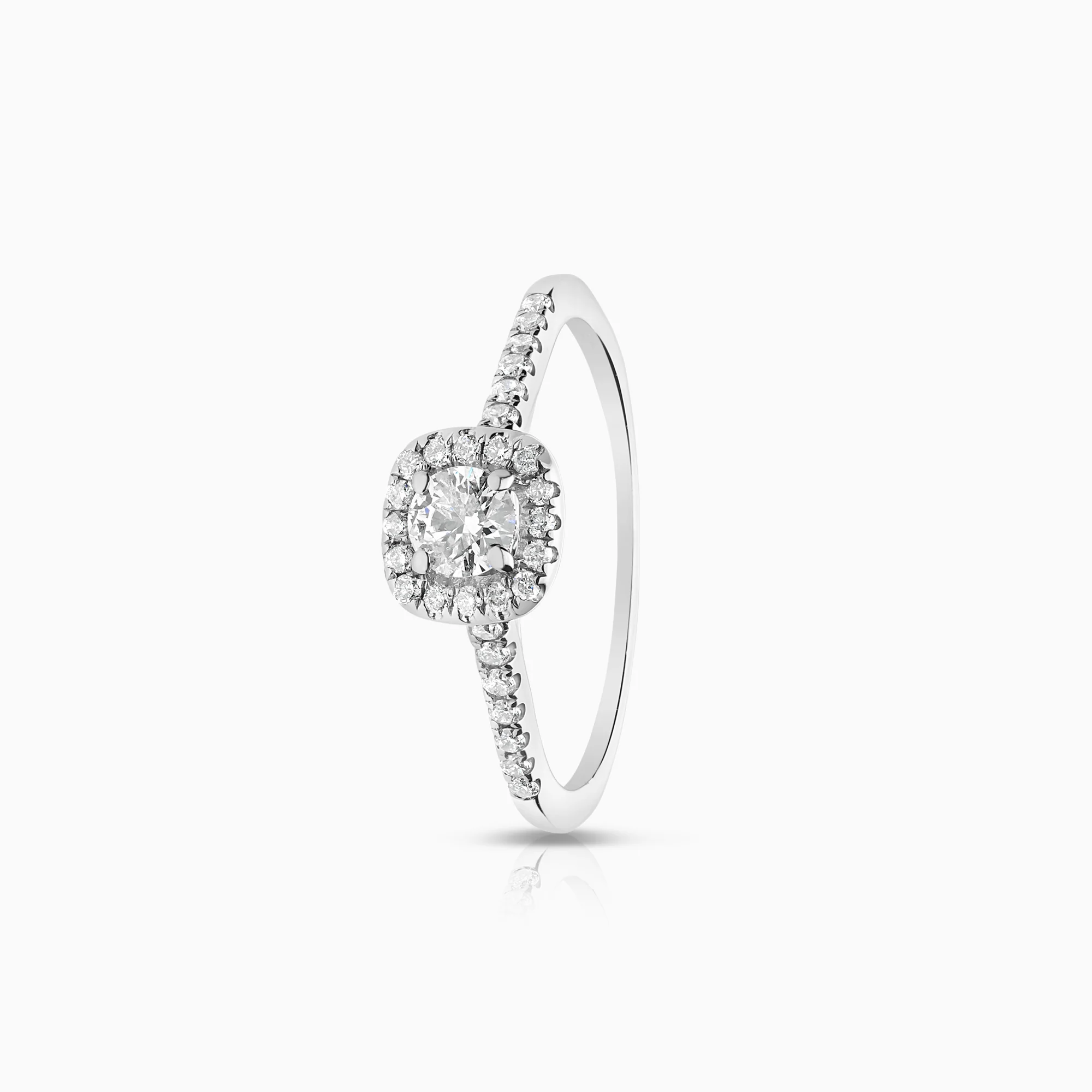 Halo ring 0.47ct 10K white gold