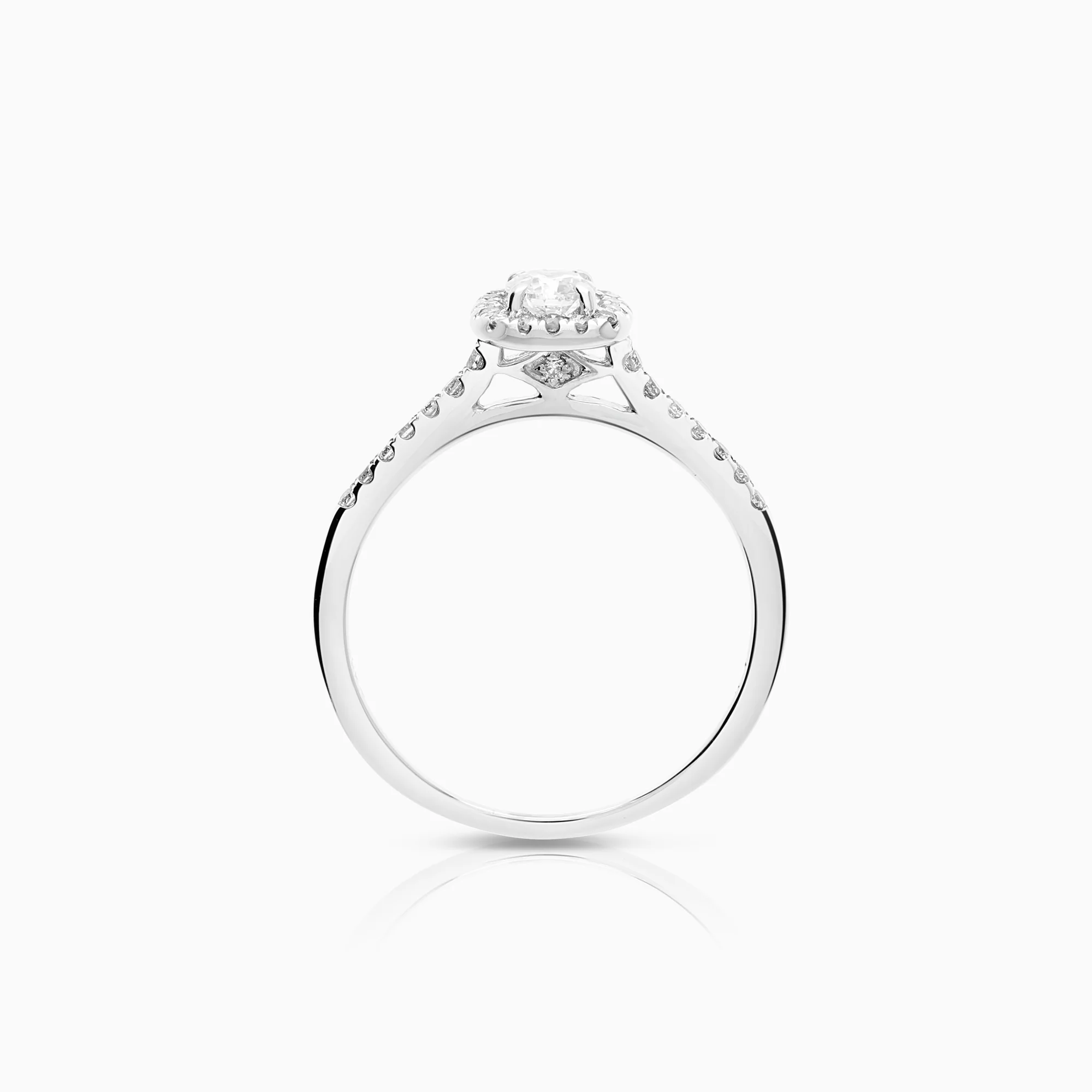 Halo ring 0.47ct 10K white gold - Image 2