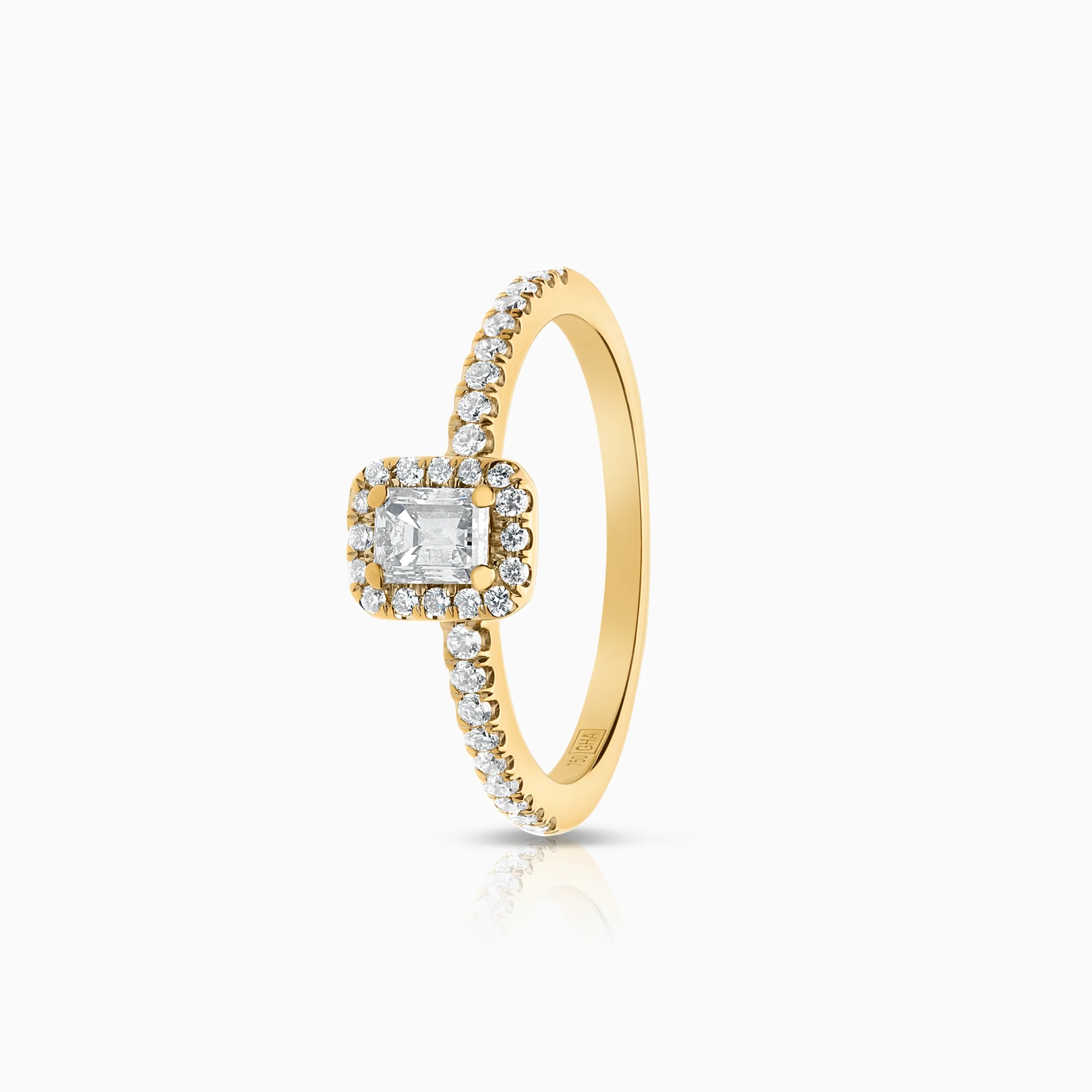 Halo ring 0.64ct 18K gold